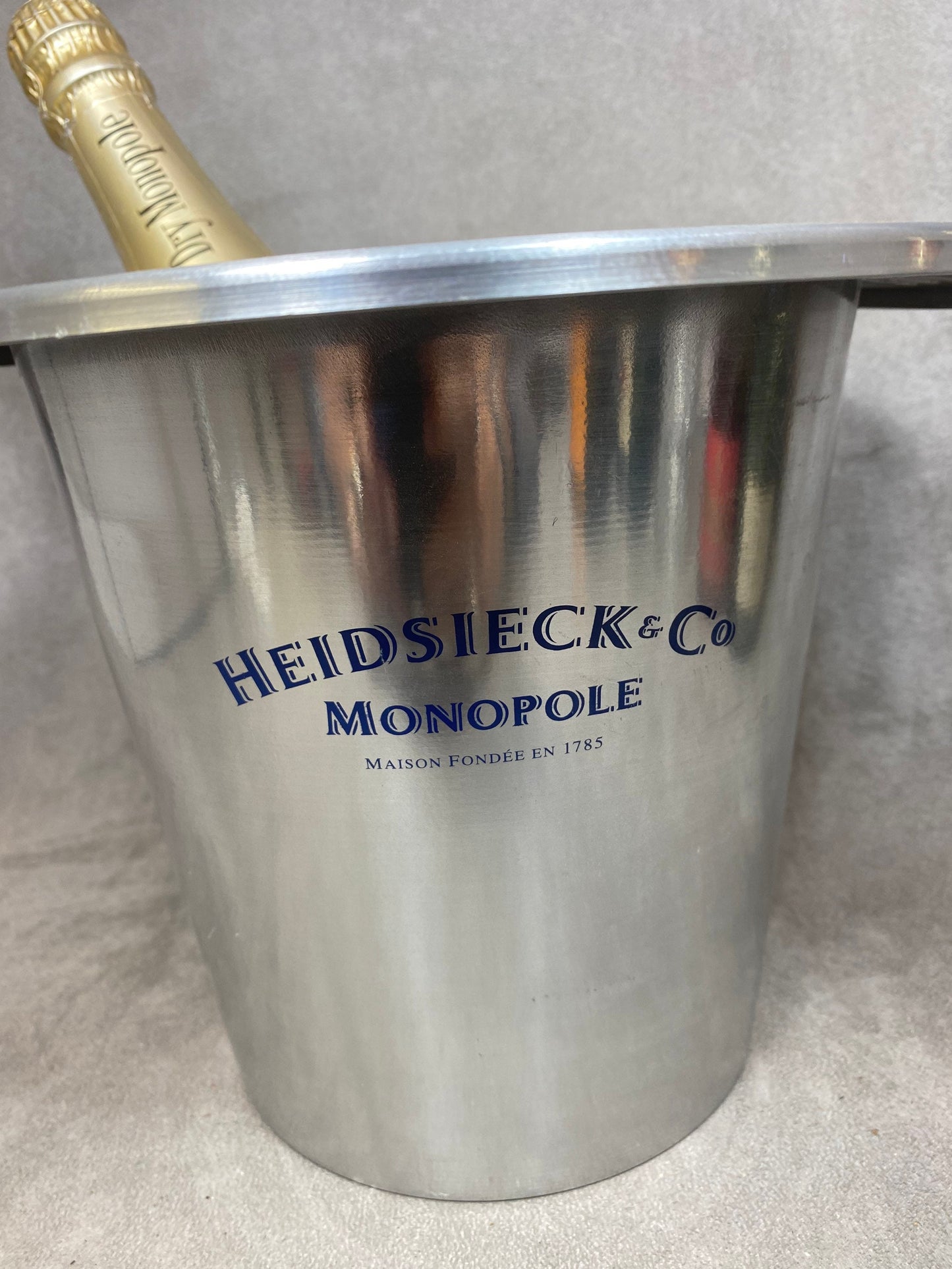 Seau à champagne Heidsieck&Co Monopole en métal vintage