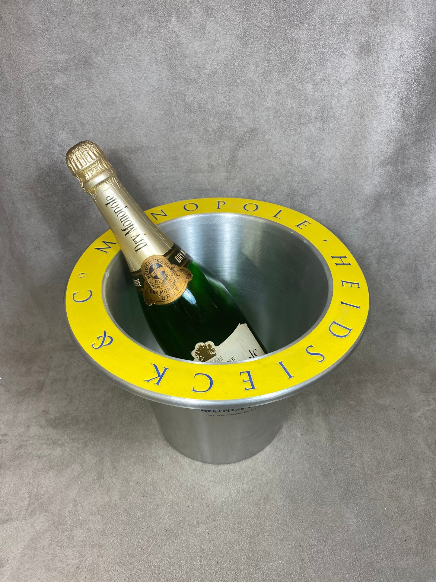 Seau à champagne Heidsieck&Co Monopole en métal vintage
