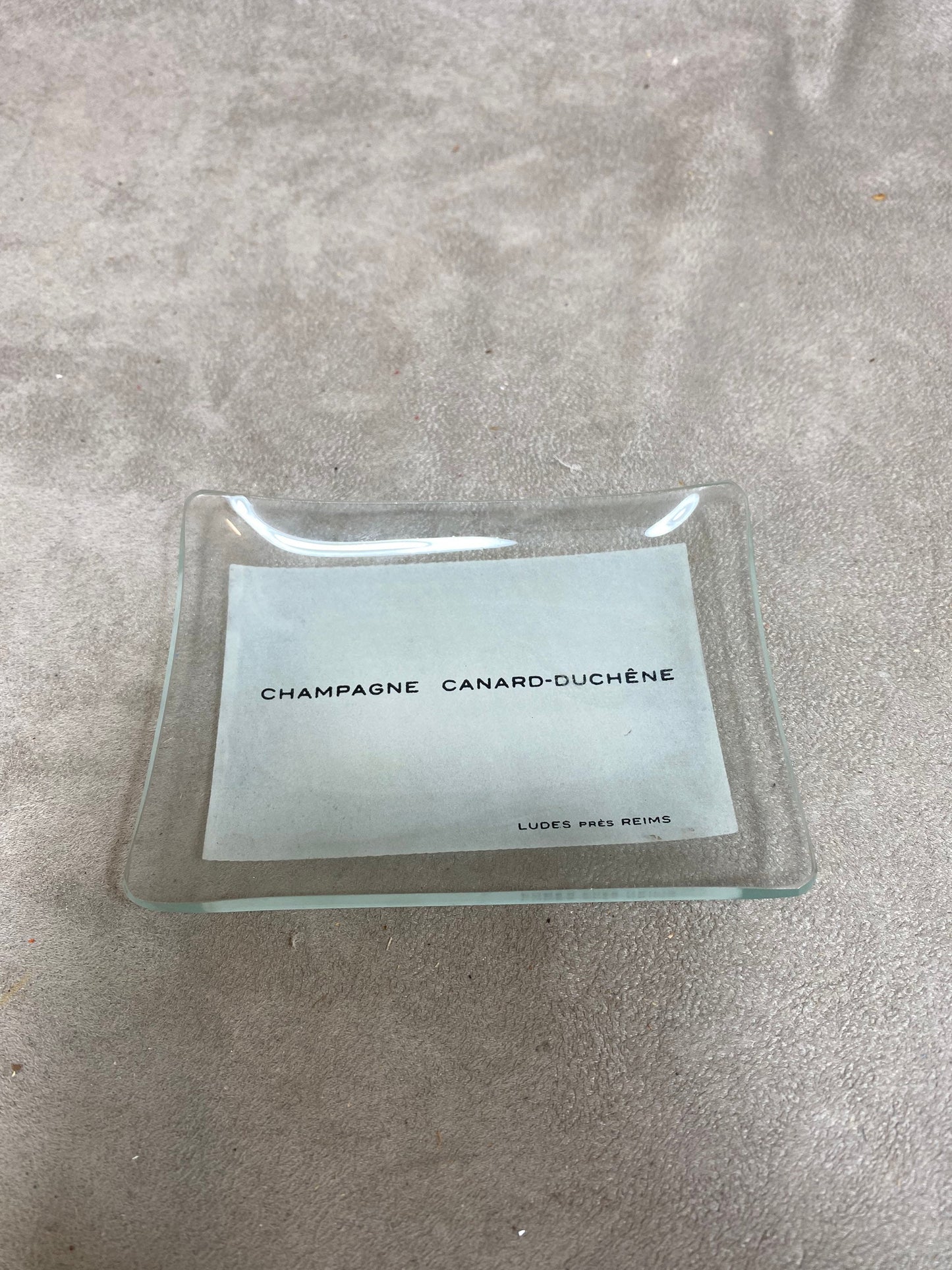 Cendrier Publicitaire en Verre, Champagne Canard Duchene, Made in France, Vintage 1980