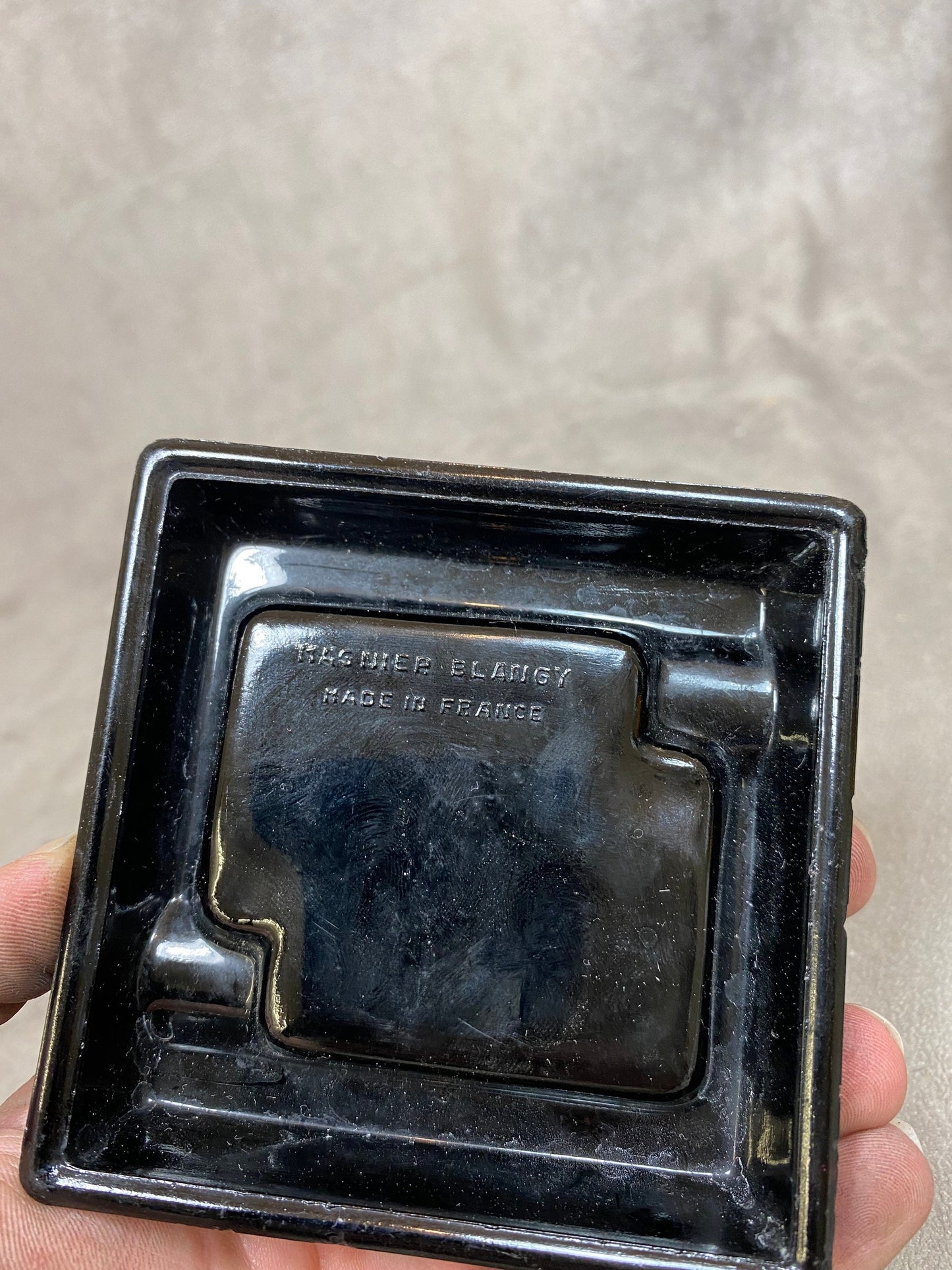 Vintage Saint James Rum Black Glass Ashtray Made in France