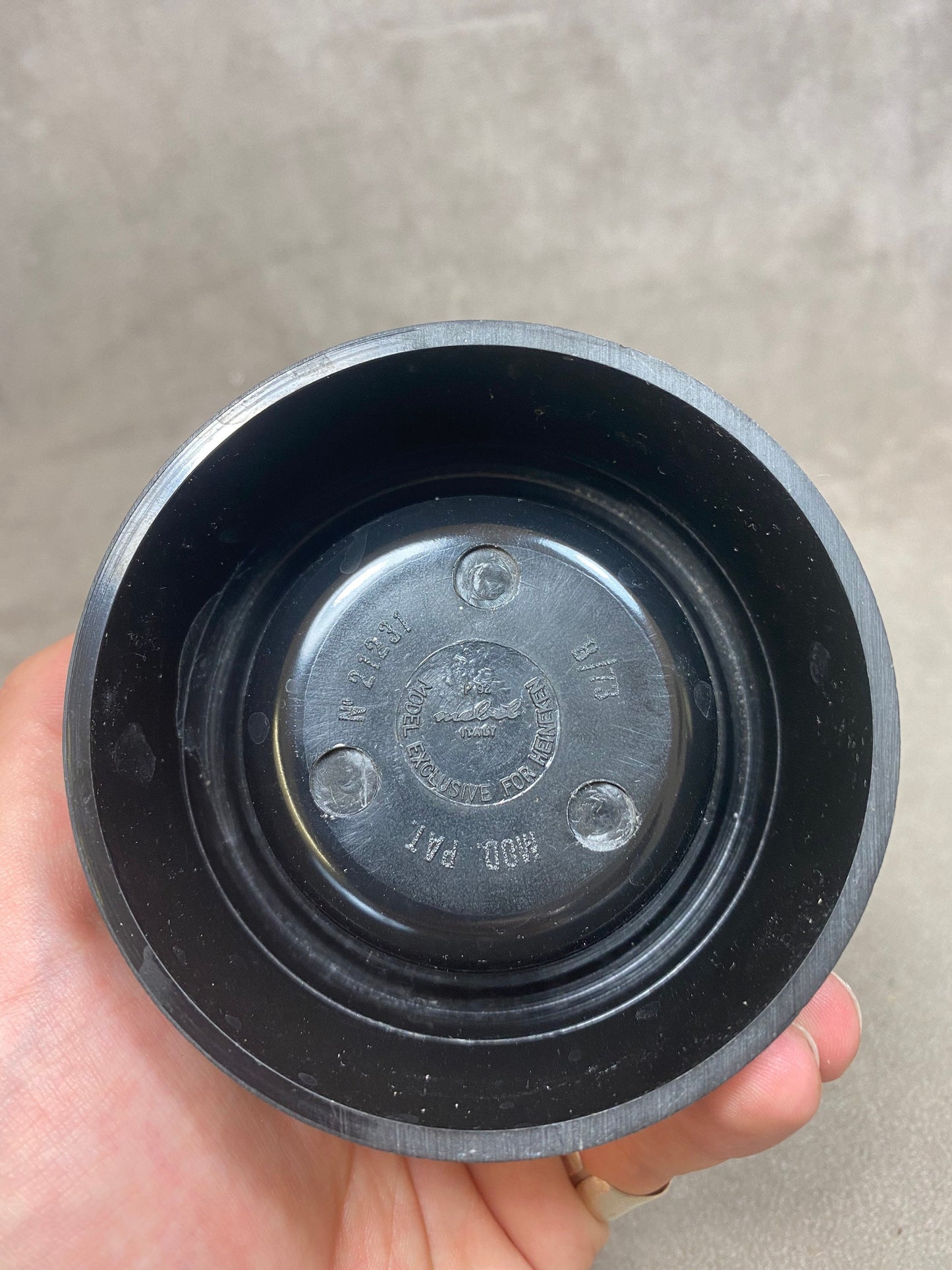 Vintage grüner Kunststoff Heineken Aschenbecher hergestellt in Italien 1960er Jahre