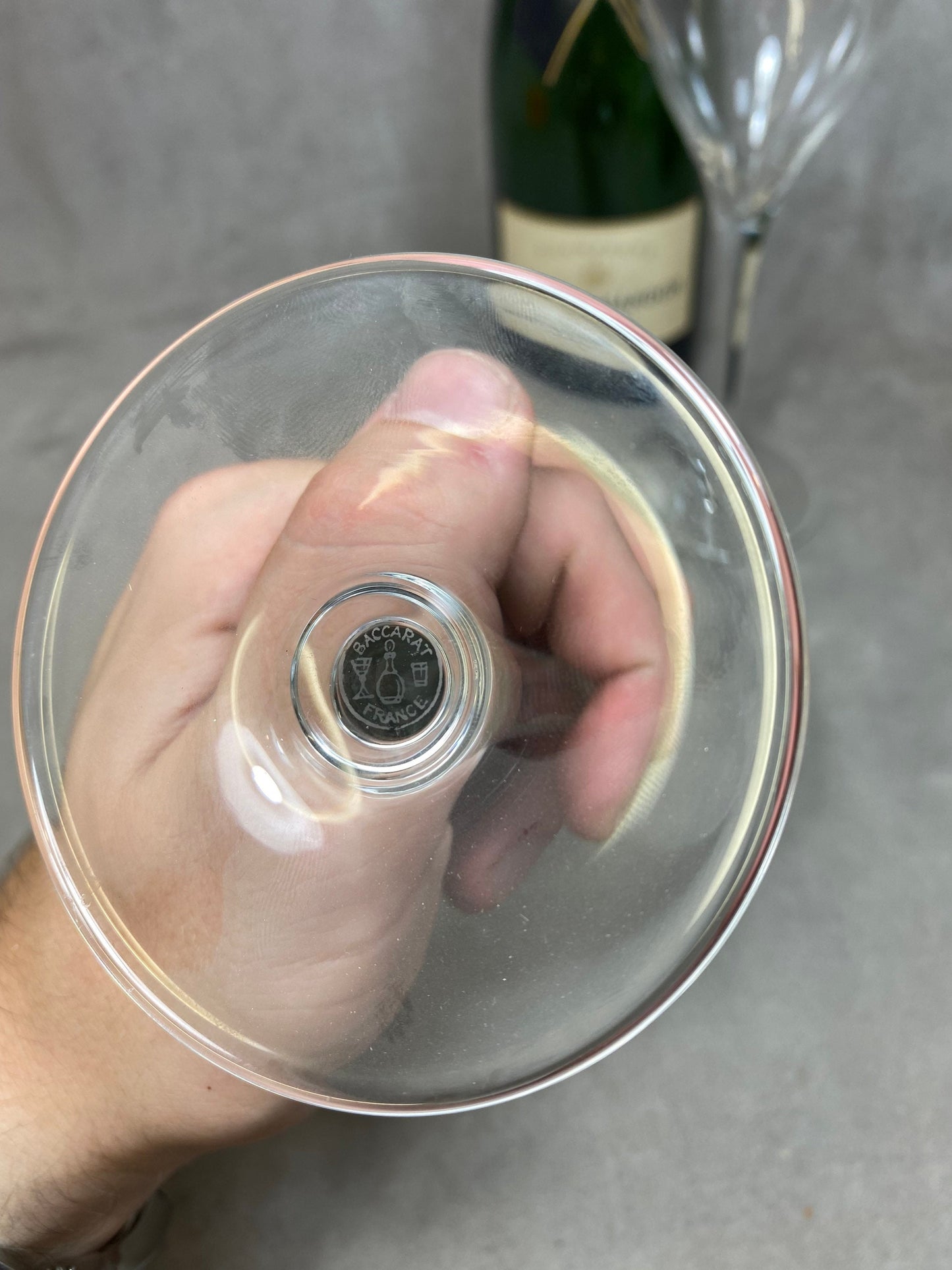 BACCARAT VERY RARE Lot de 2 magnifiques flûtes à champagne Baccarat en cristal France vintage Made in France