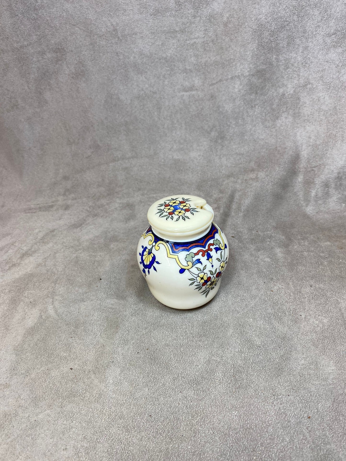 Glass mustard pot, Bocquet Yvetot 1735 mustard, Made in France, Vintage 1970