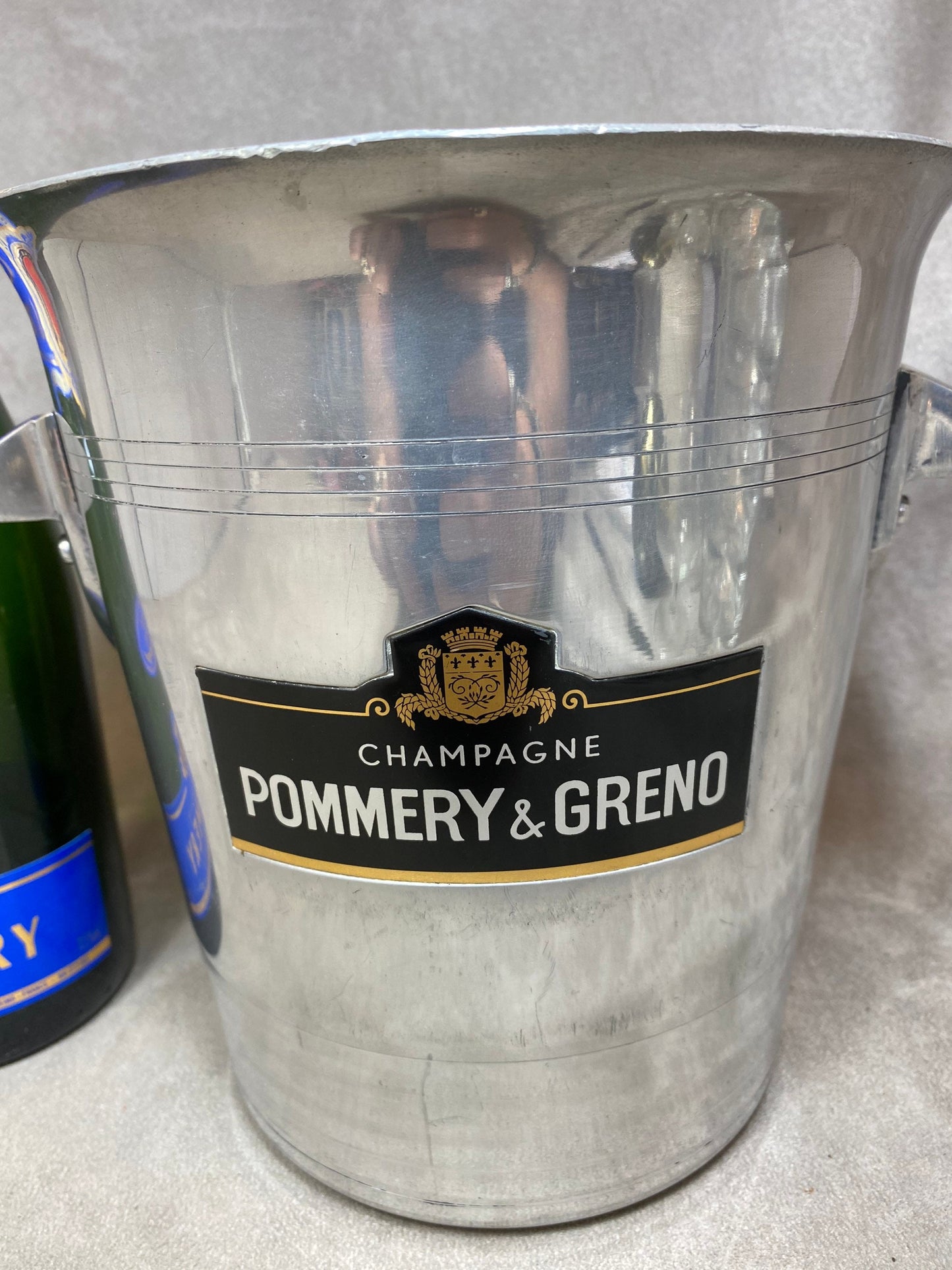 Seau à champagne Pommery&Greno en aluminium vintage Made in France