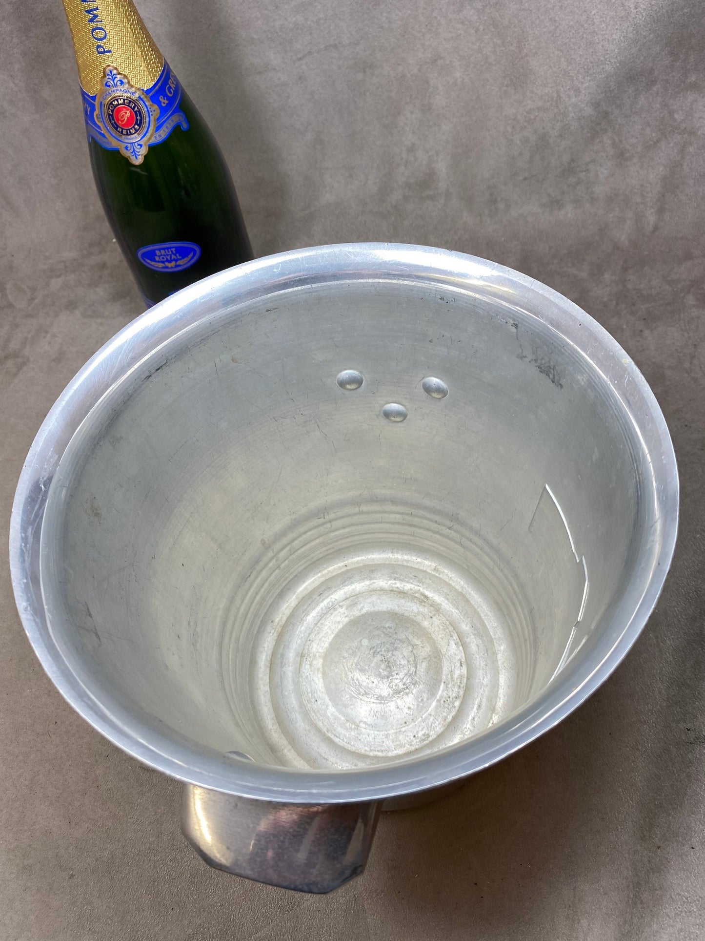 Seau à champagne Pommery&Greno en aluminium vintage Made in France