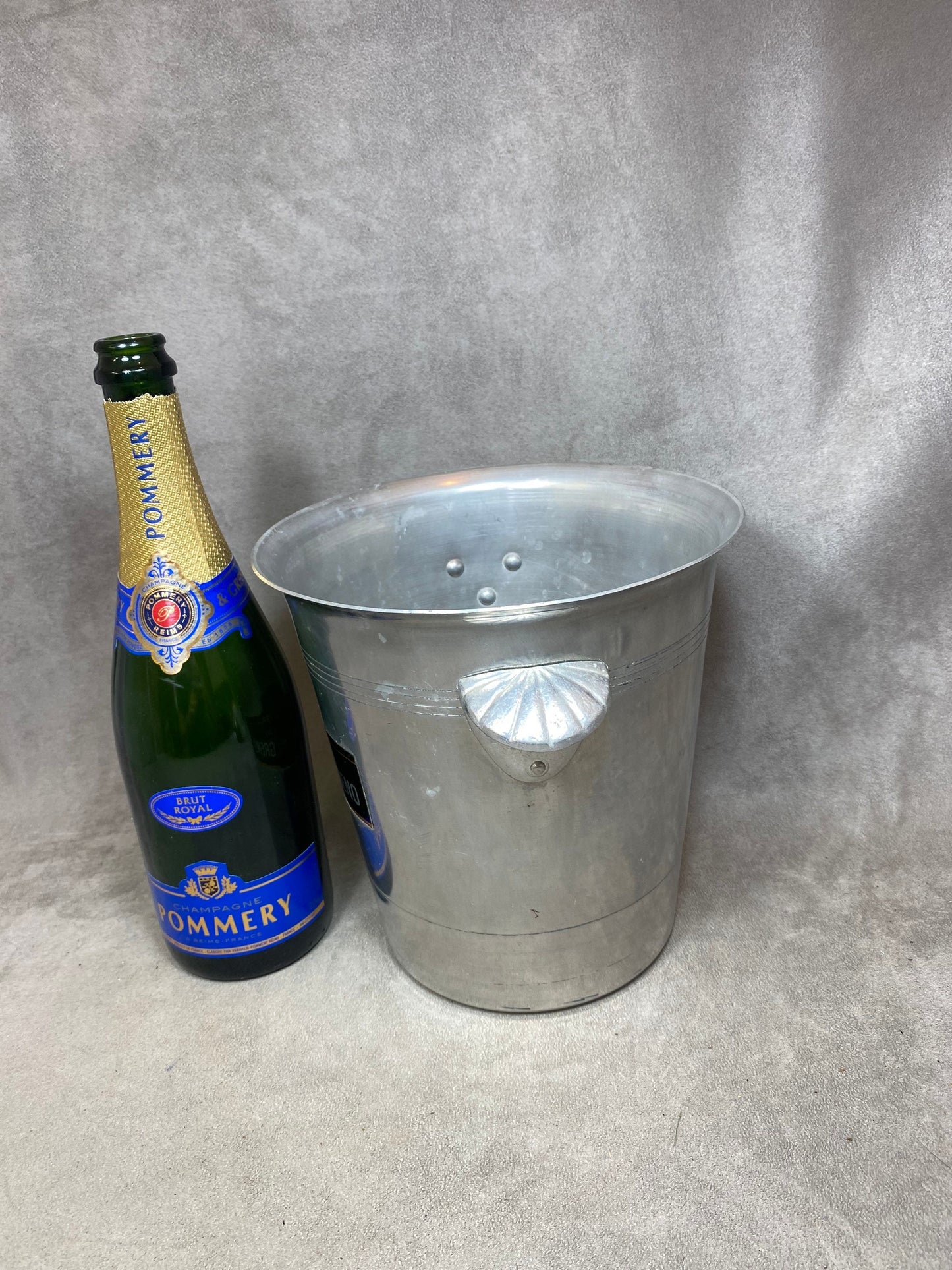 Seau à champagne Pommery&Greno en aluminium vintage Made in France