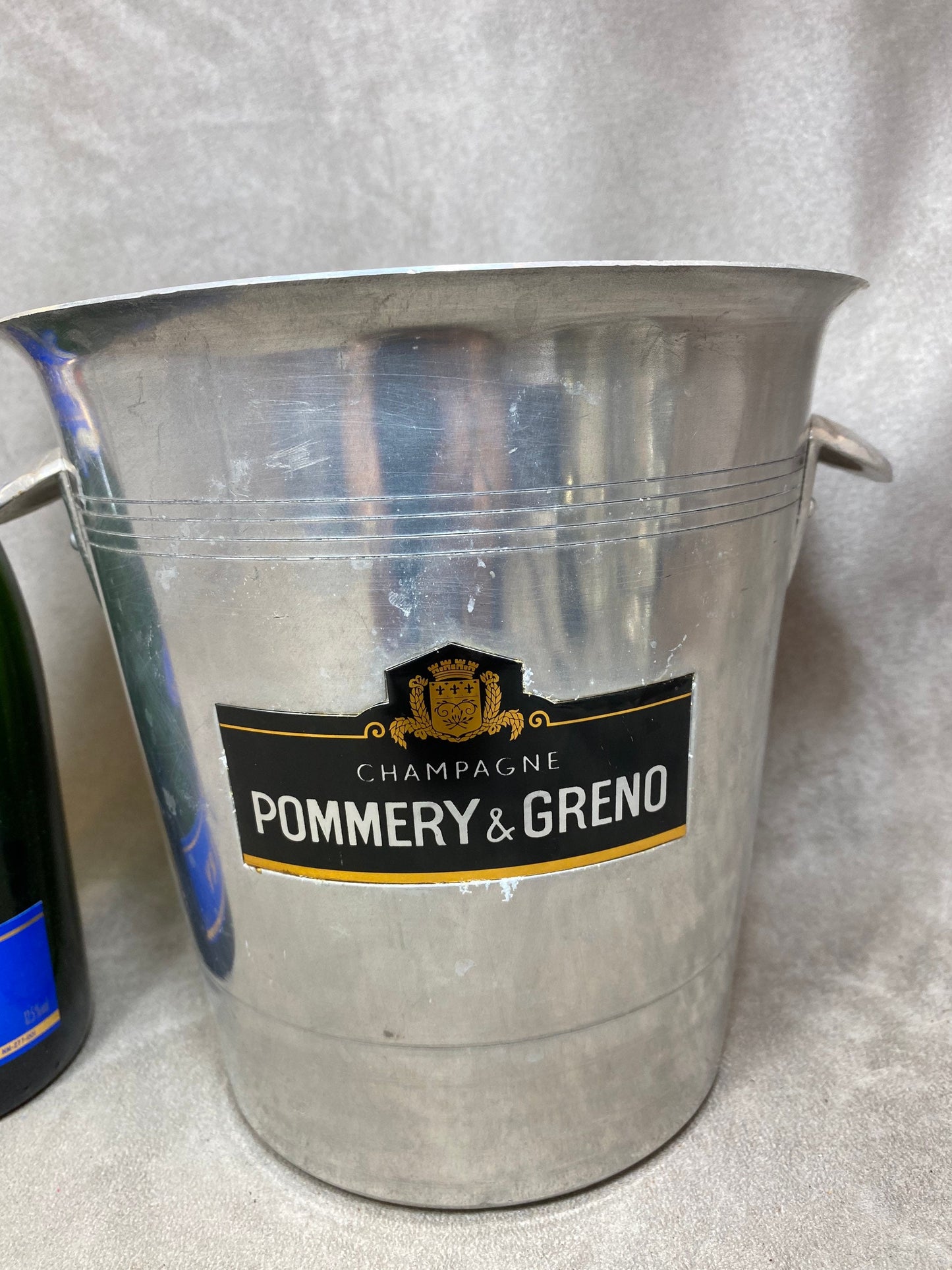 Seau à champagne Pommery&Greno en aluminium vintage Made in France