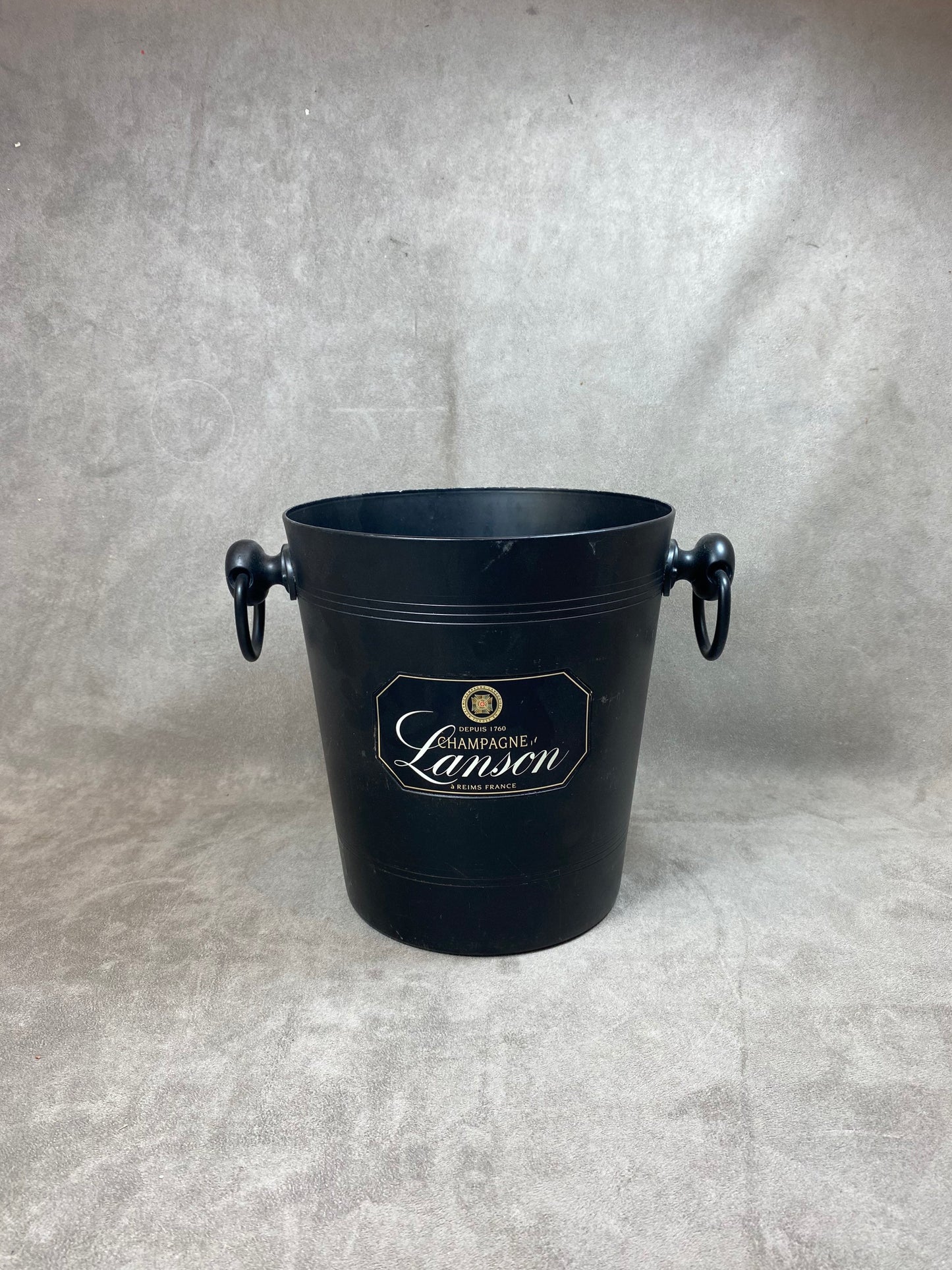 Seau à champagne Lanson en aluminium noir Champagne Lanson vintage