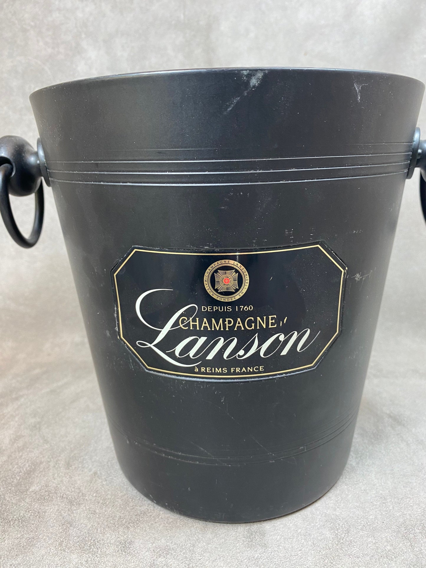Seau à champagne Lanson en aluminium noir Champagne Lanson vintage
