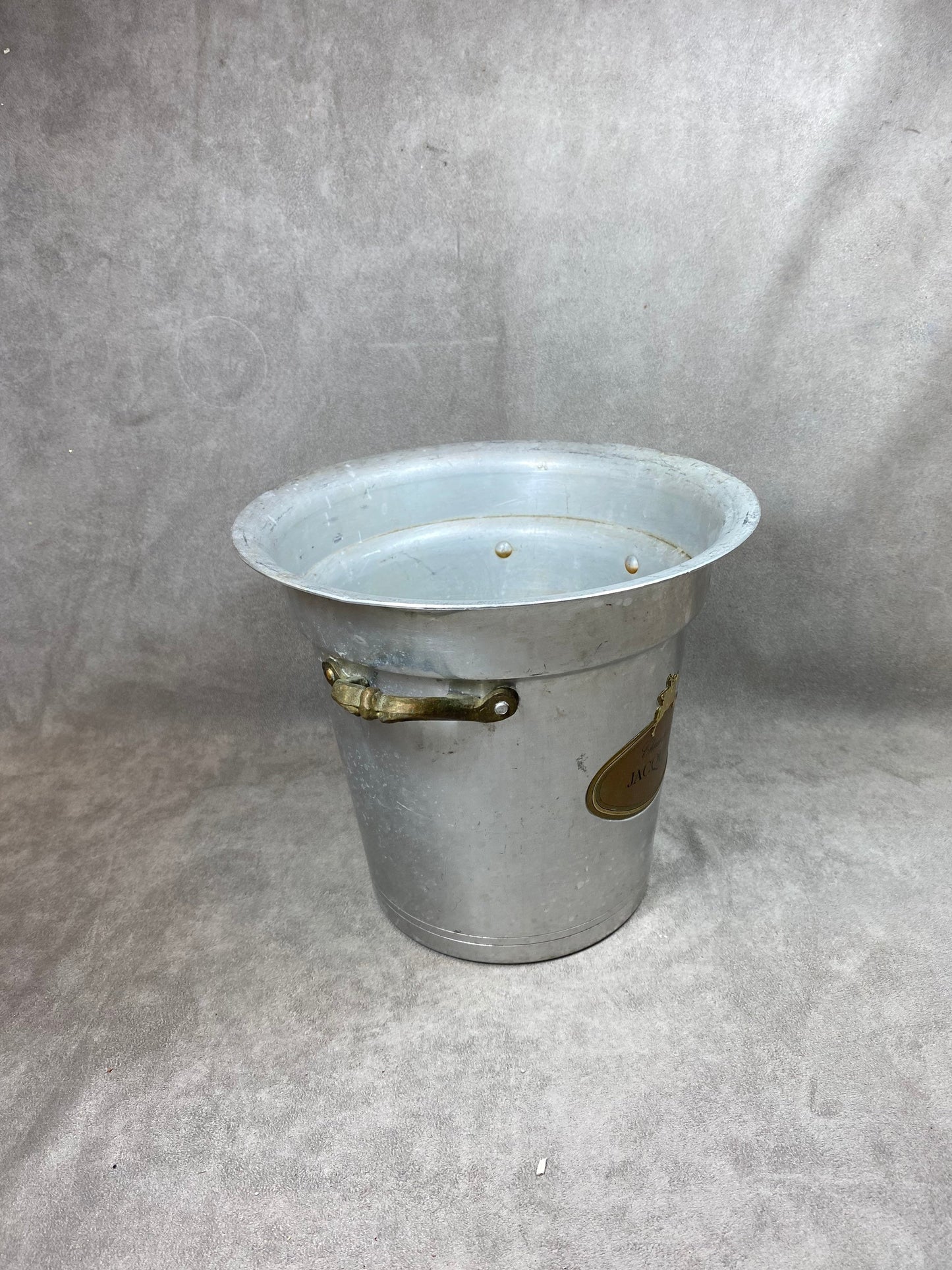 Seau à champagne Jacquart vintage en aluminium Made in france