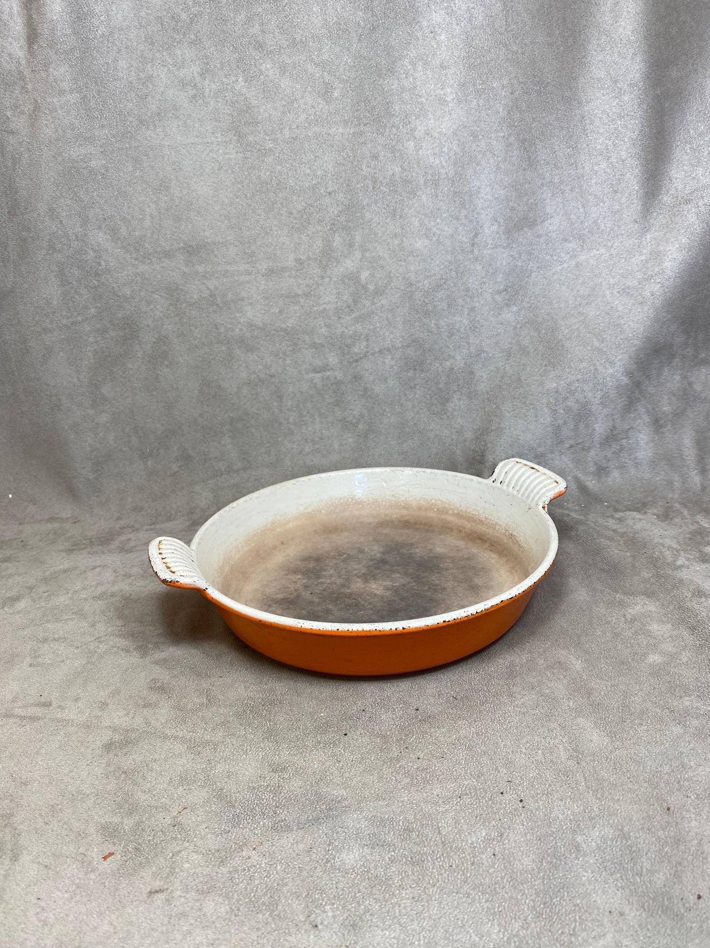 Plat en fonte orange Le Creuset vintage Made in France 1980