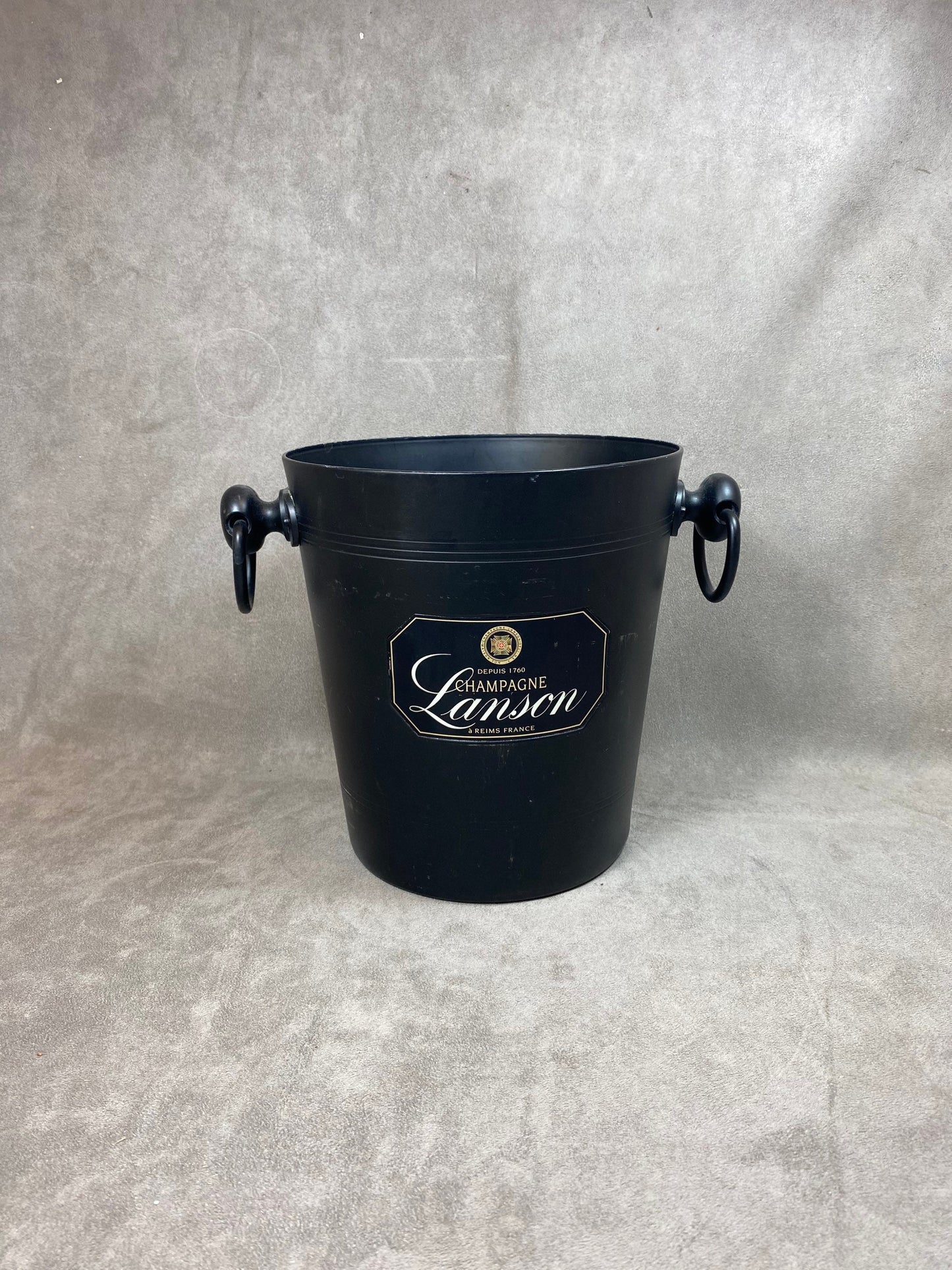Seau à champagne Lanson en aluminium noir Champagne Lanson vintage