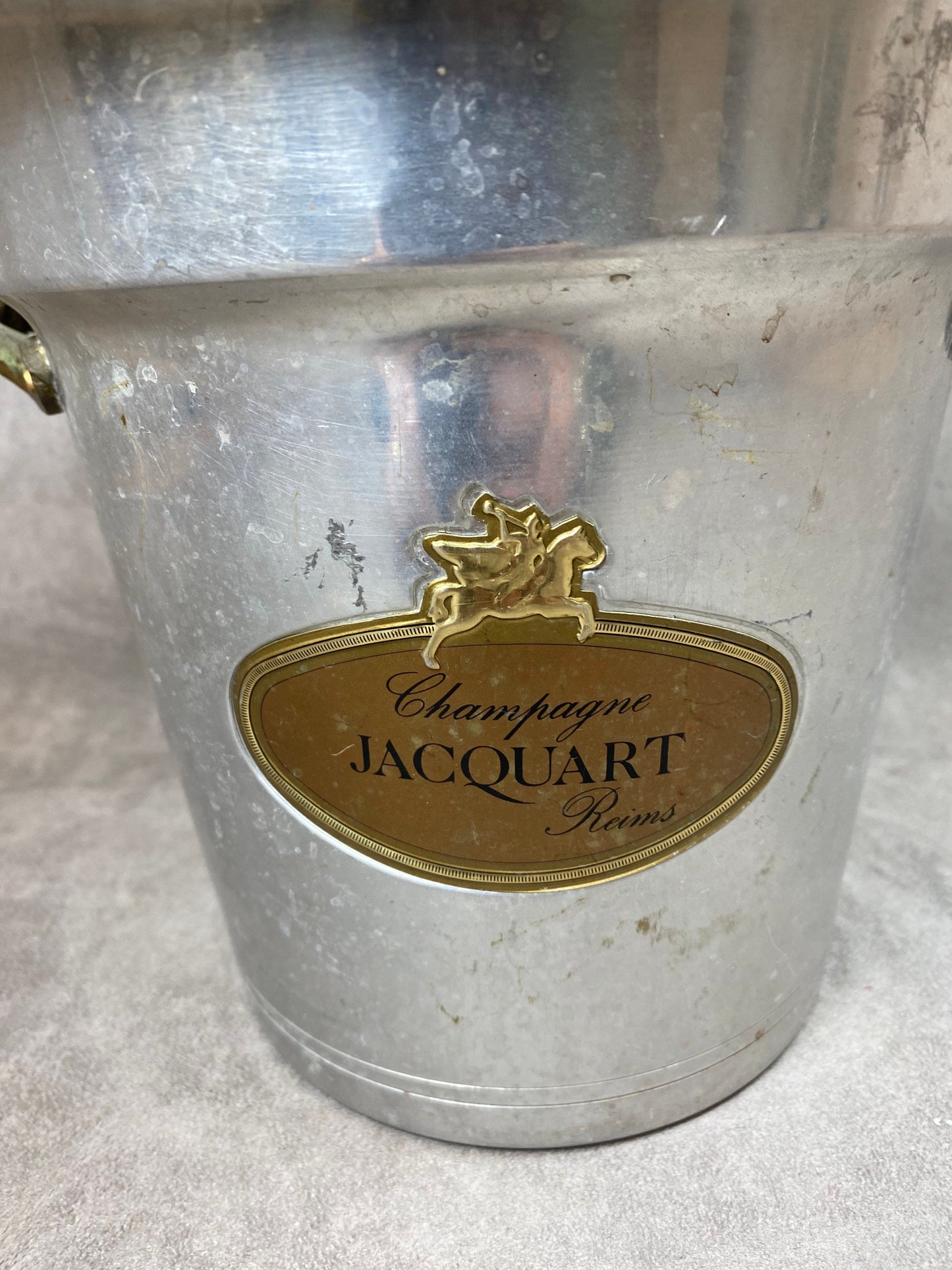 Seau à champagne Jacquart vintage en aluminium Made in france