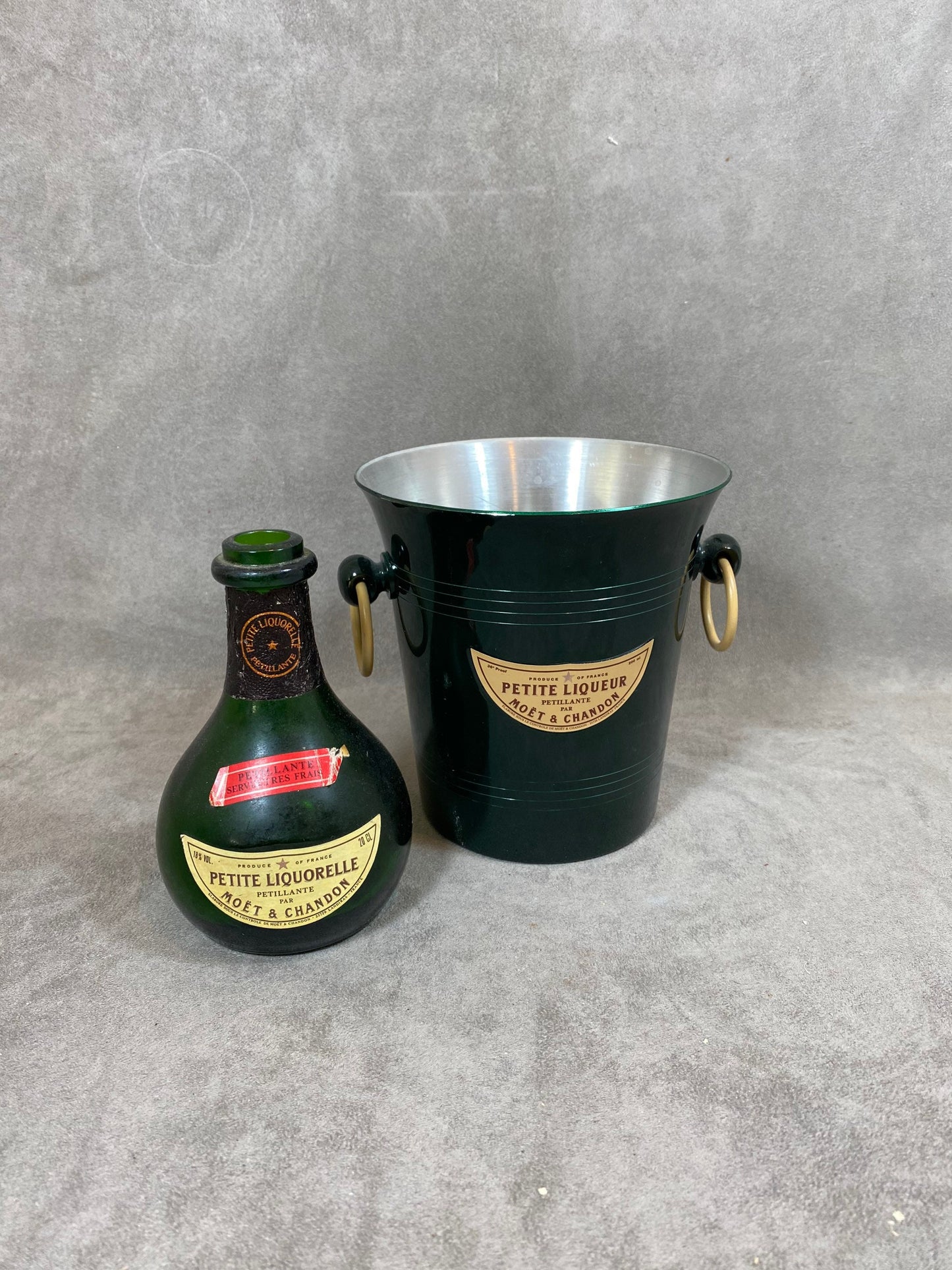 RARE Seau à glace pour bouteille de Petite Liquorelle Möet & Chandon vintage Made in France