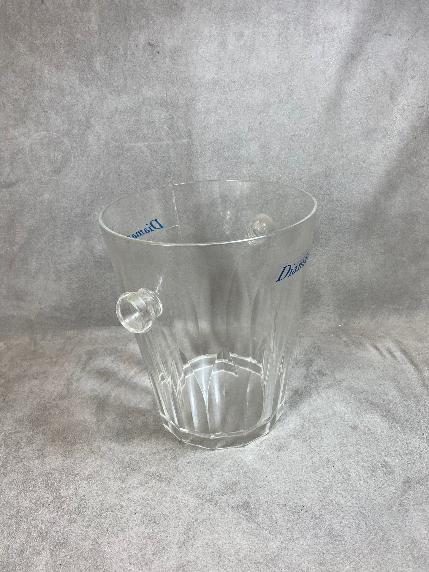 Seau à champagne Vranken en plastique transparent vintage Made in france
