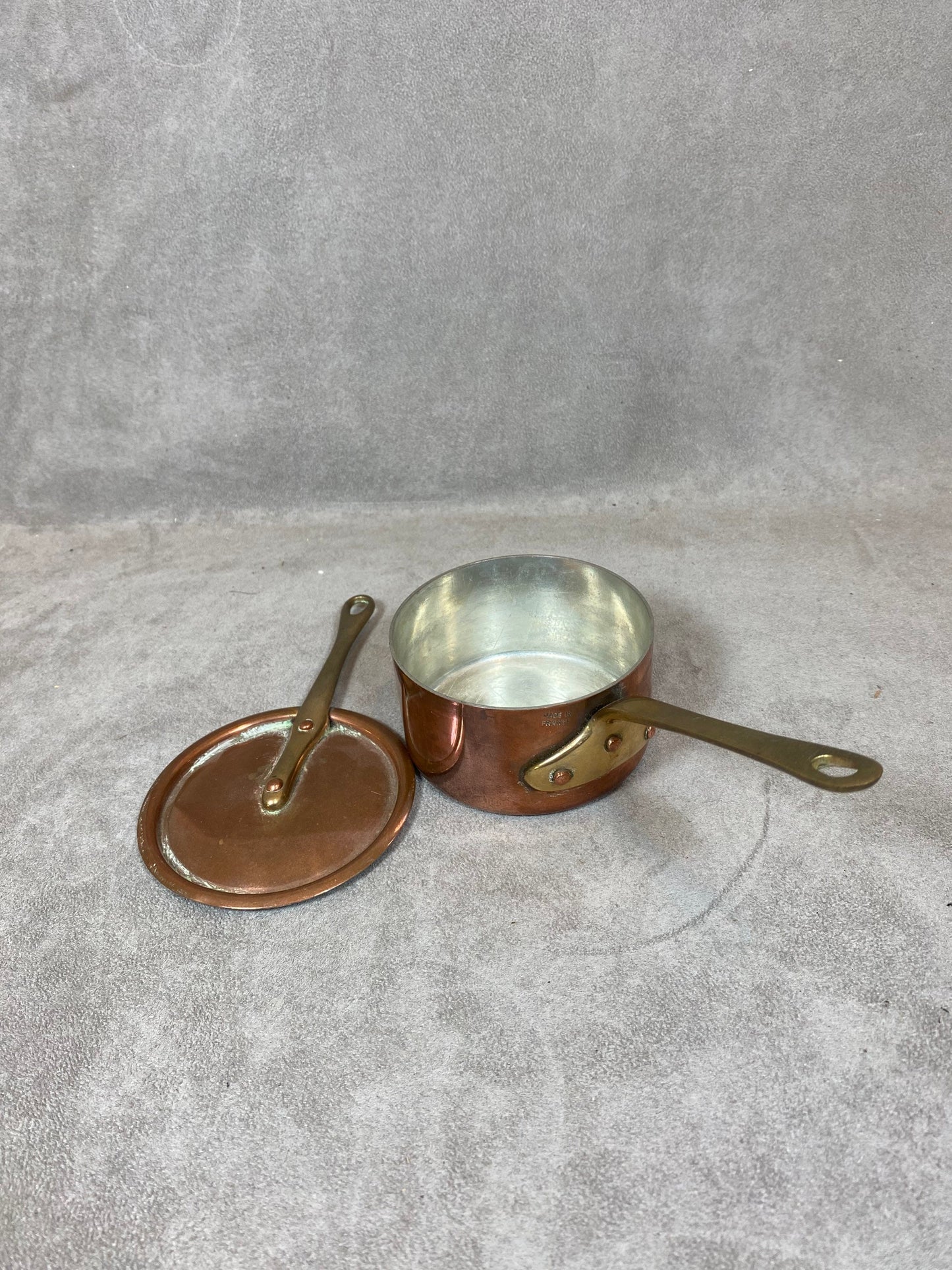 Vintage Copper Saucepan with Lid Made in France 1930
