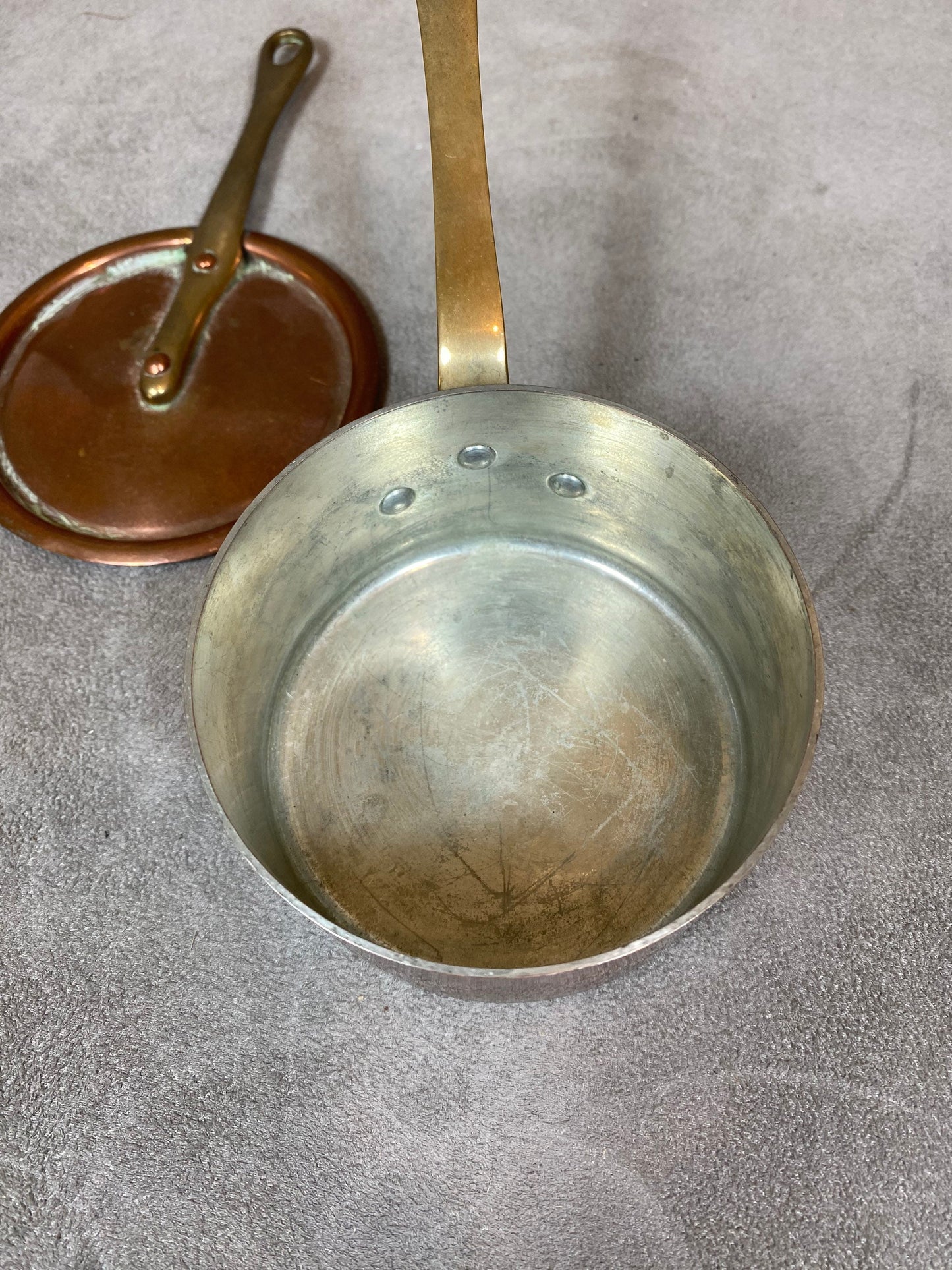 Vintage Copper Saucepan with Lid Made in France 1930