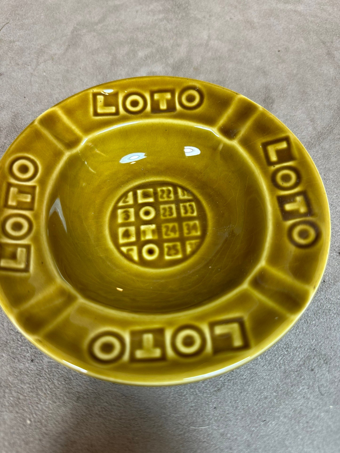 Loto ashtray brown ashtray Loto earthenware from Gien France vintage