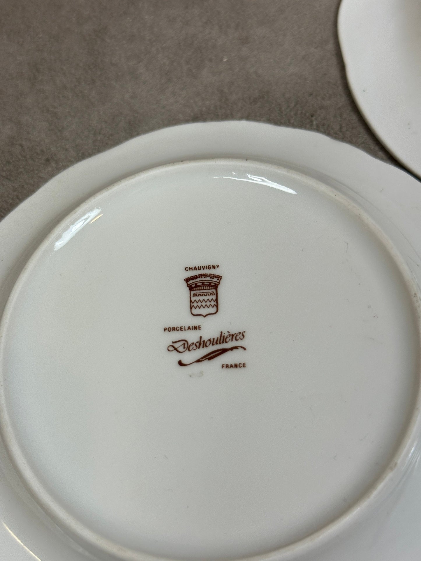 Set of 3 LOTO white porcelain ashtrays Deshoulières by Barberousse made in France vintage 1980