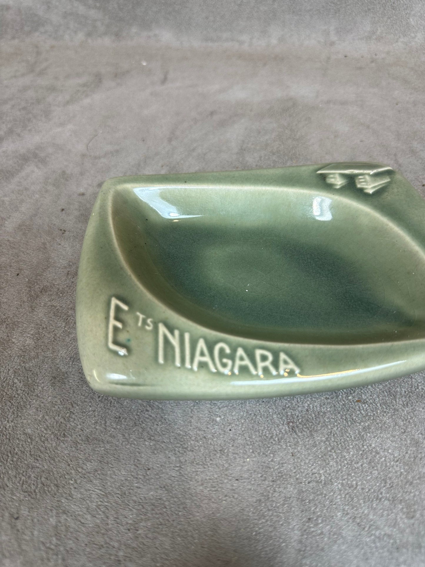 Sipa Steingut Werbeaschenbecher, Niagara Company, Made in France, Vintage 1970