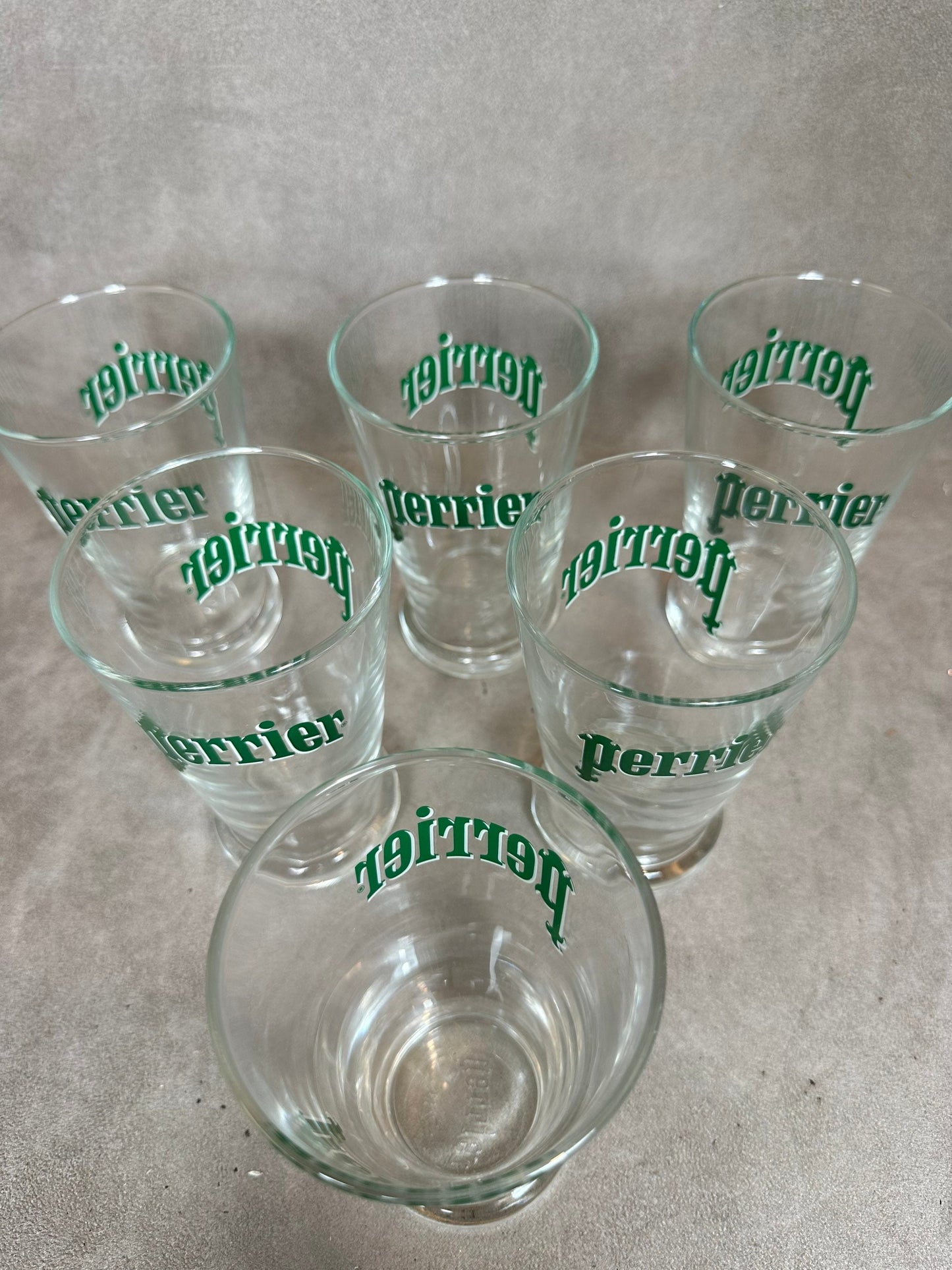 Set Perrier de 6 verres Perrier vintage made in France Années 1980