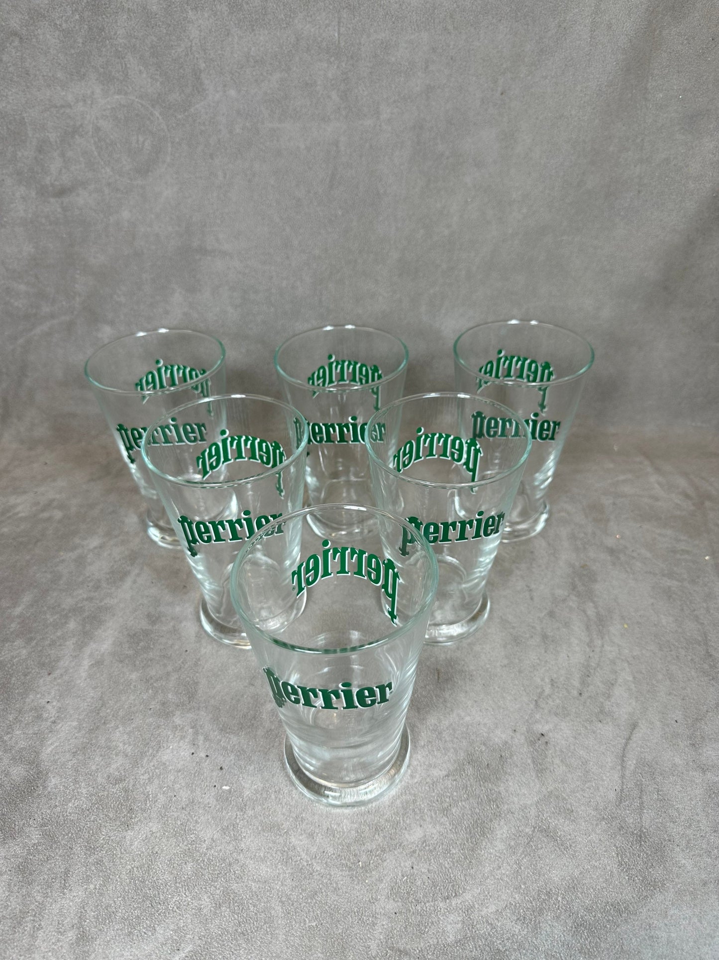 Set Perrier de 6 verres Perrier vintage made in France Années 1980