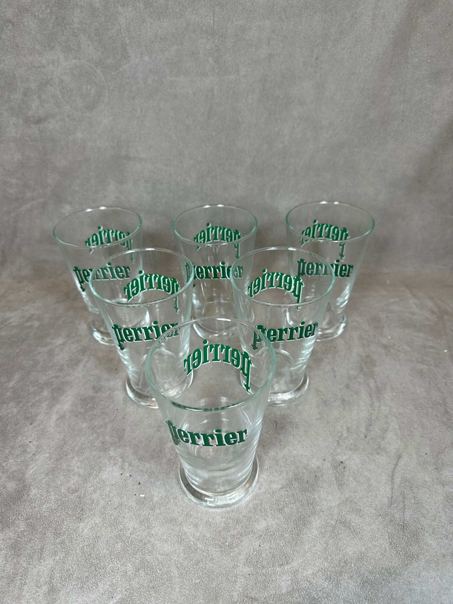 Set Perrier de 6 verres Perrier vintage made in France Années 1980