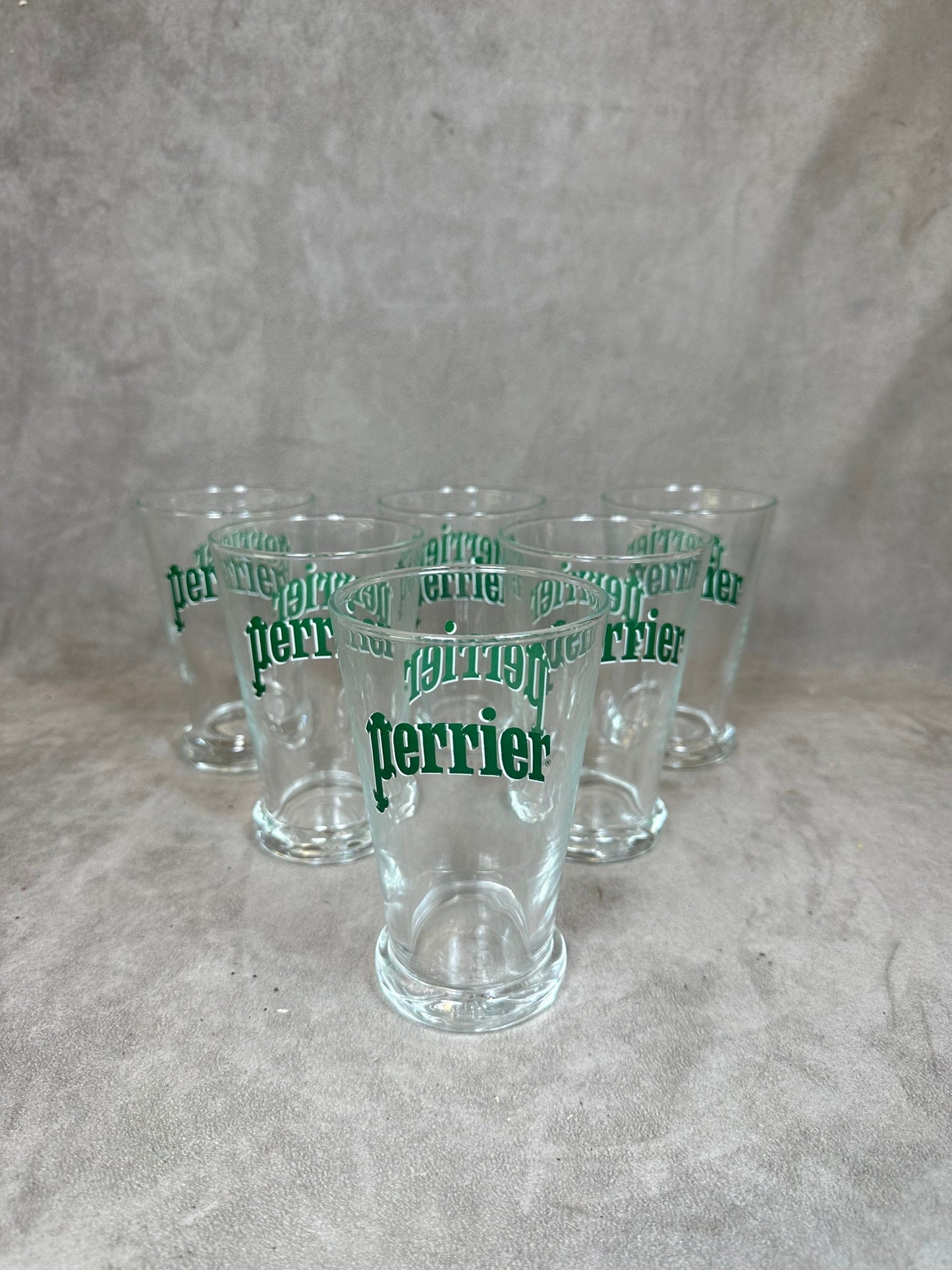 Set Perrier de 6 verres Perrier vintage made in France Années 1980