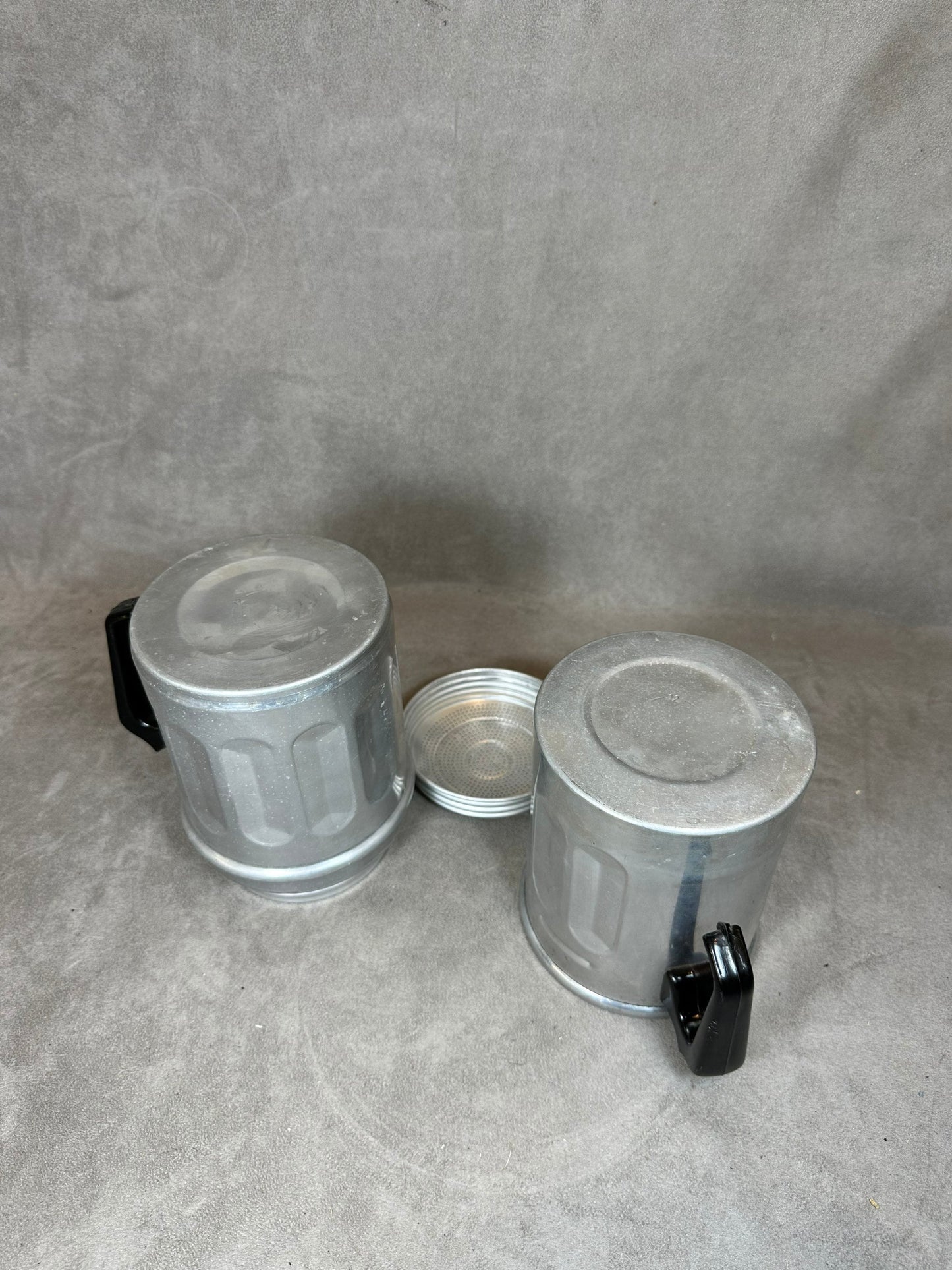 Vintage two-part double coffee maker in aluminum Made in France