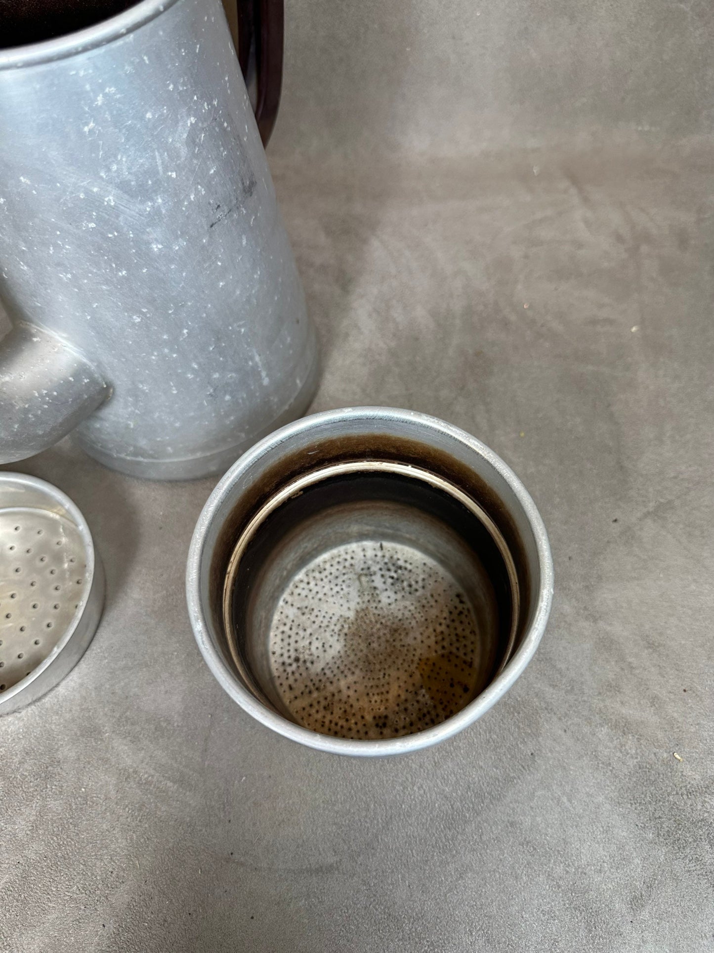 Vintage TOURNUS aluminum coffee maker Made in France 1950