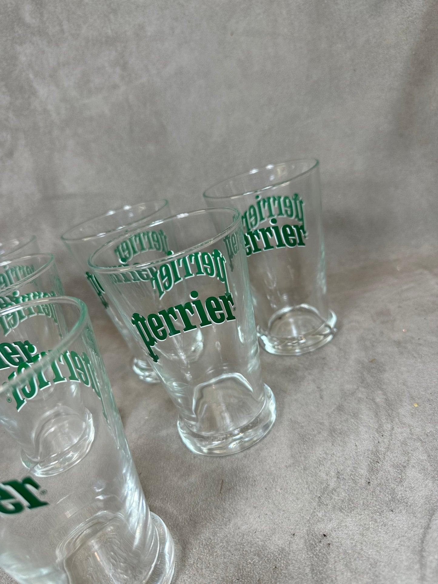 Set Perrier de 6 verres Perrier vintage made in France Années 1980
