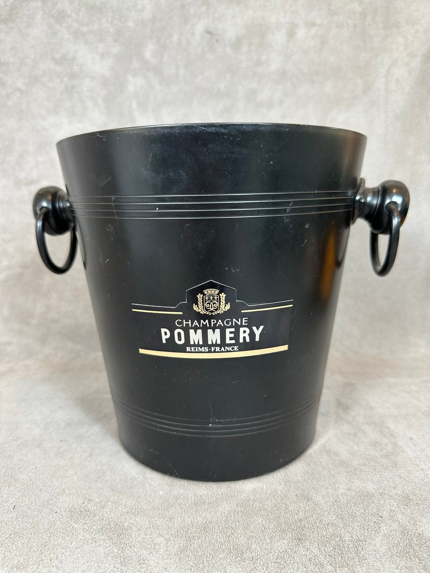 Seau à champagne Pommery en aluminium vintage Made in France
