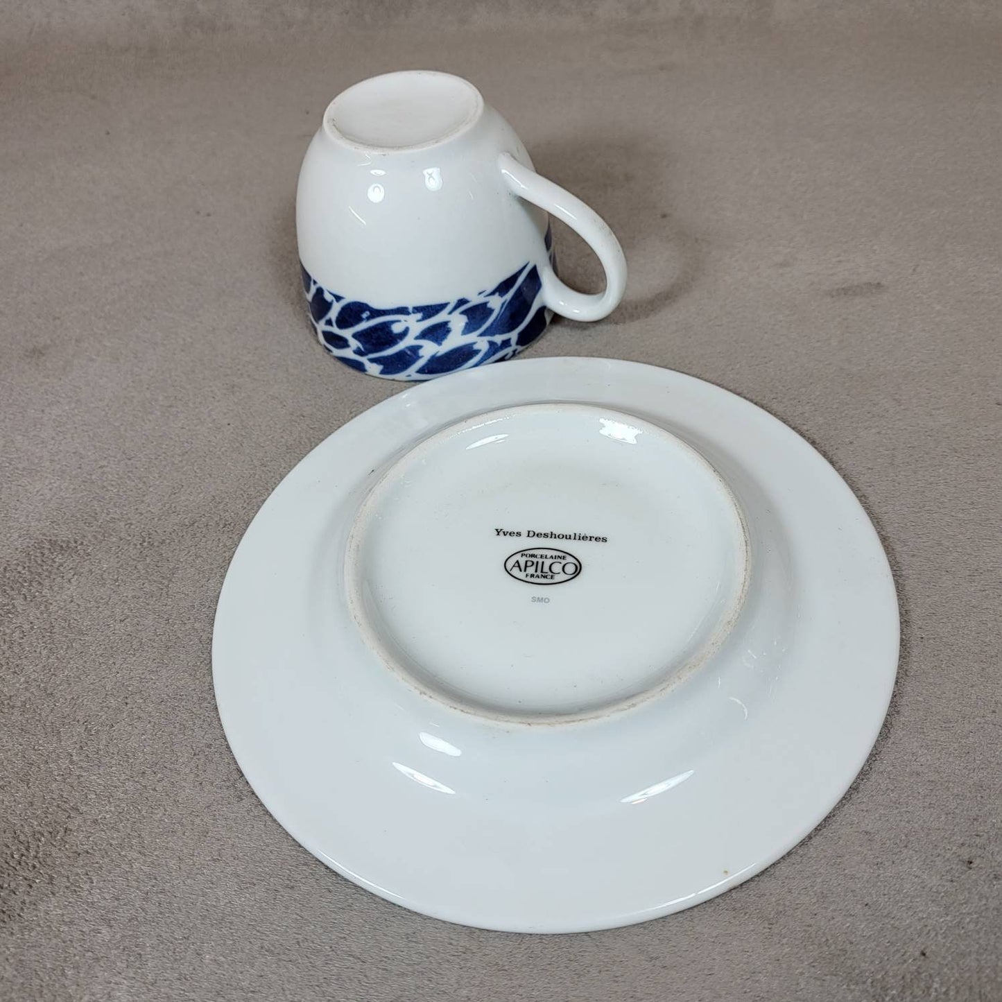 APILCO duo of Apilco porcelain espresso cups Made in France 1970s