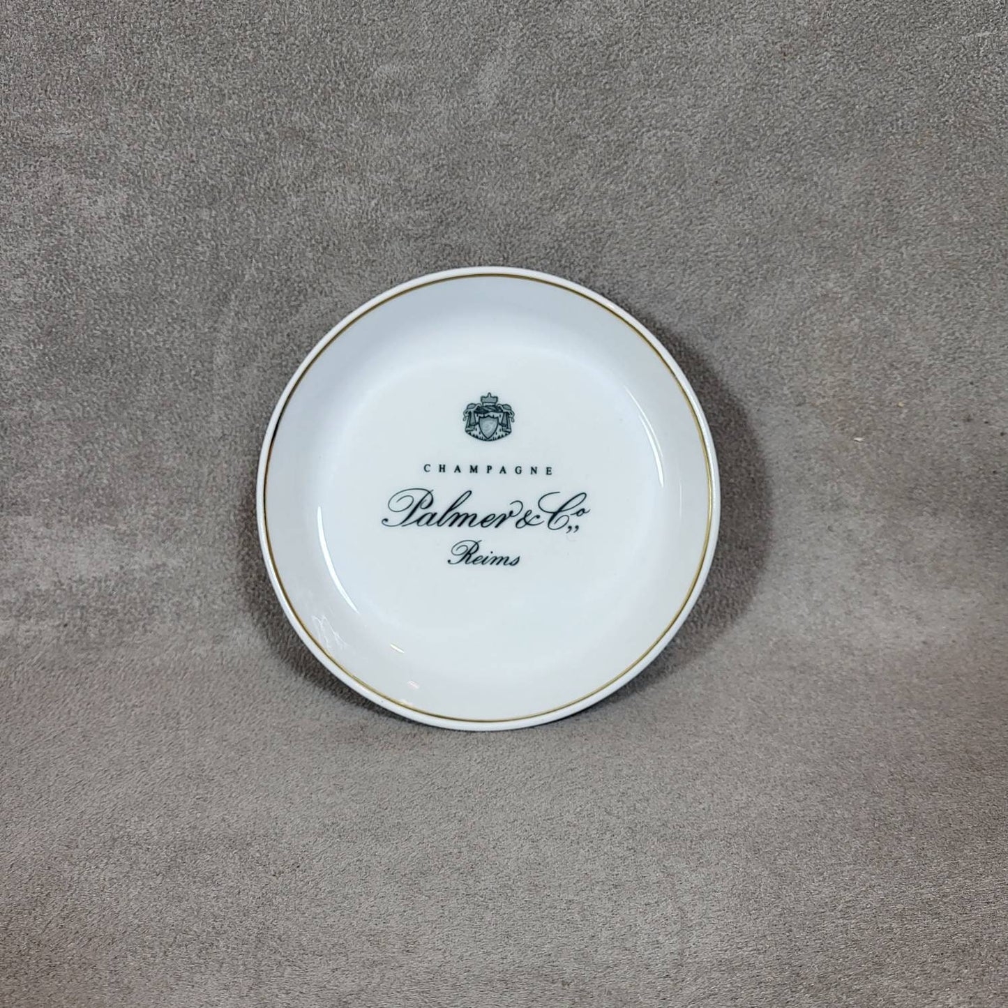 Vintage champagne earthenware advertising ashtray Palmer&co Made in France 1980s