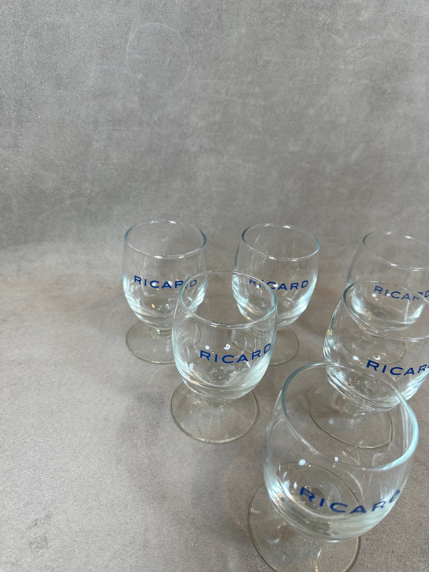 Lot de 6 verres ballon RICARD vintage articles publicitaires | Made in France | Années 1990