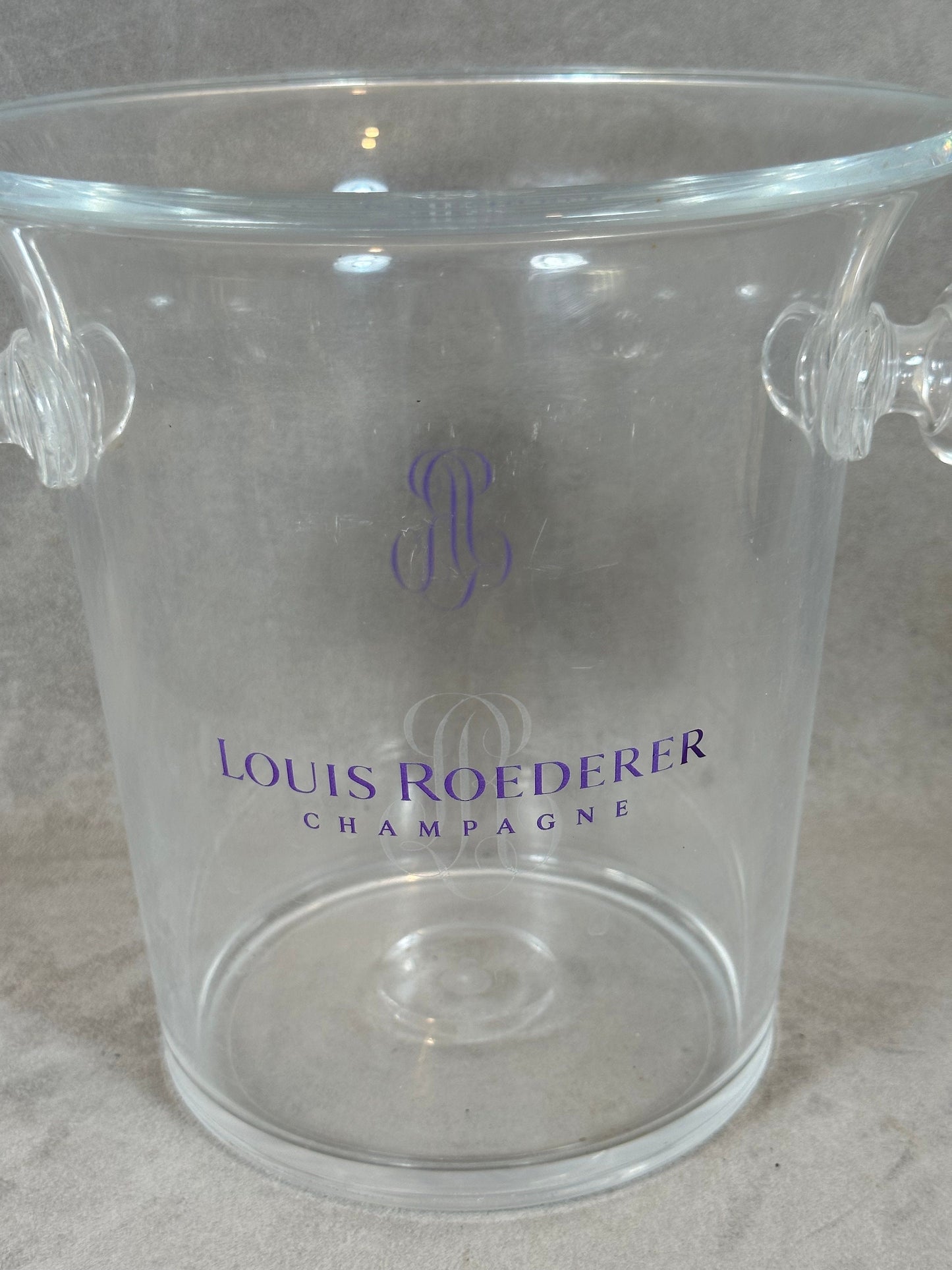 Seau à Champagne en plastique transparent Champagne Roederer Reims Années 1990