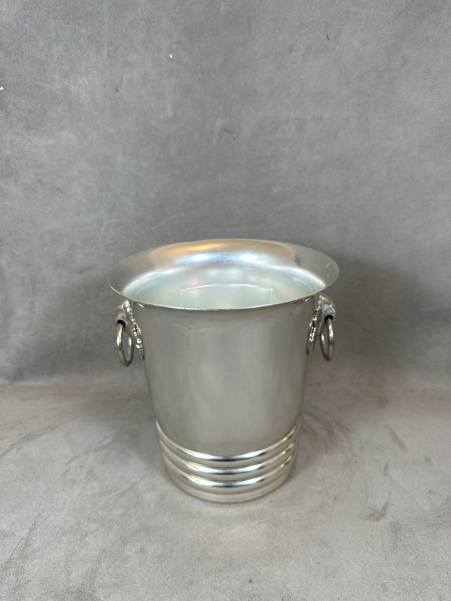 Seau à champagne en aluminium Champagne Lucien Gentils vintage Made in France