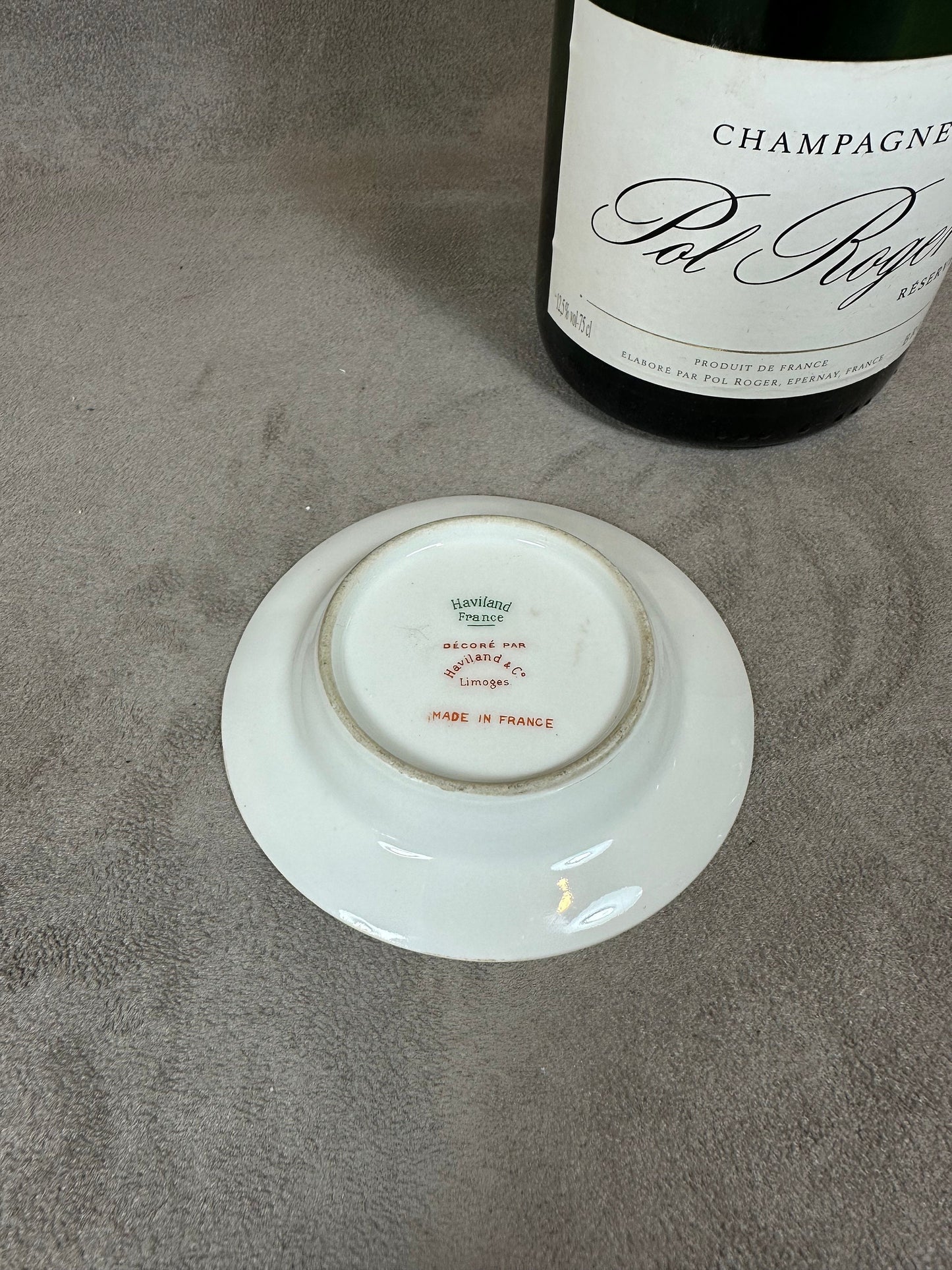 SELTENER Aschenbecher von Pol Roger aus Limoges-Porzellan Bernardaud. Hergestellt in Frankreich, 1930er Jahre