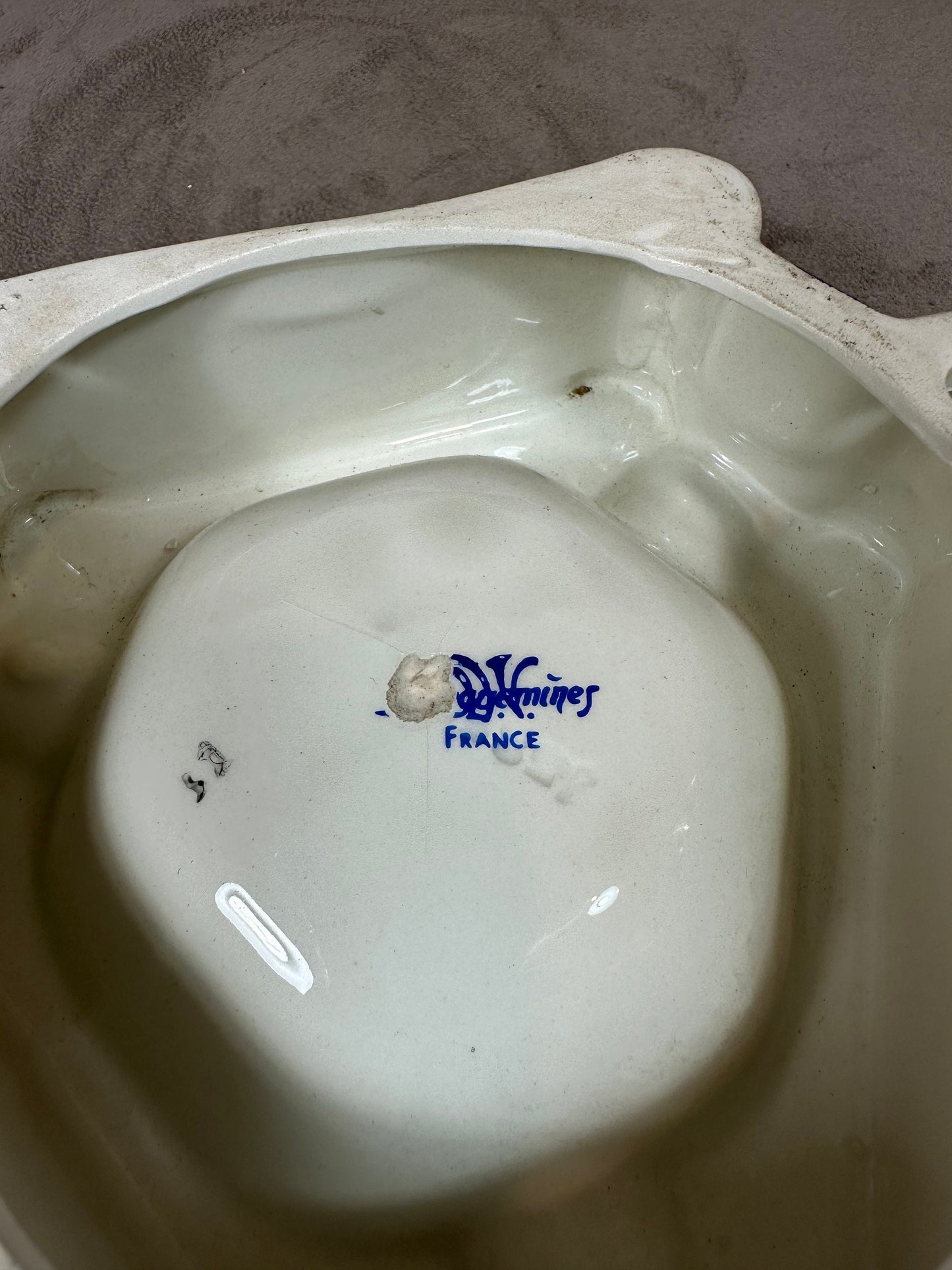 Advertising ashtray in earthenware, Cognac Otard Château de Cognac, By Sarreguemines, Made in France, Vintage 1980