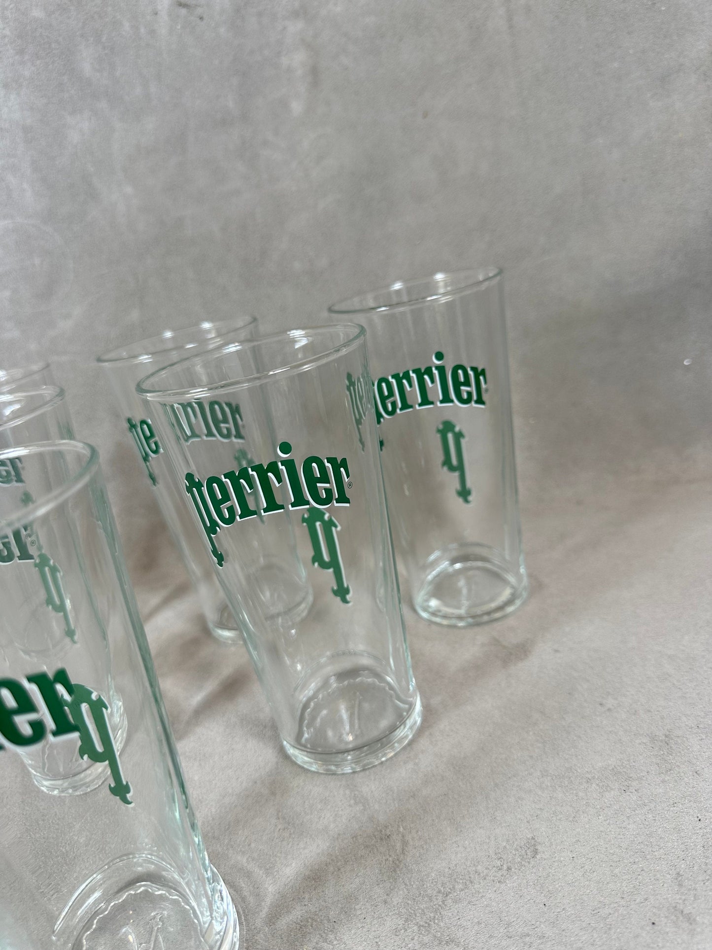 Set Perrier de 6 verres Perrier vintage made in France Années 1980