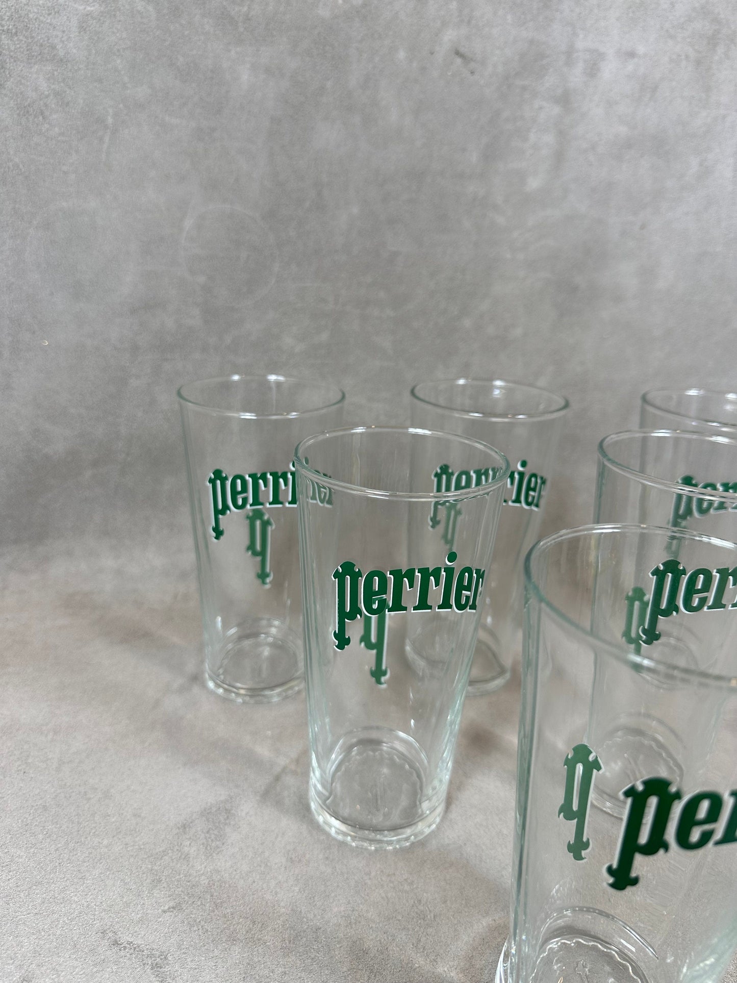 Set Perrier de 6 verres Perrier vintage made in France Années 1980