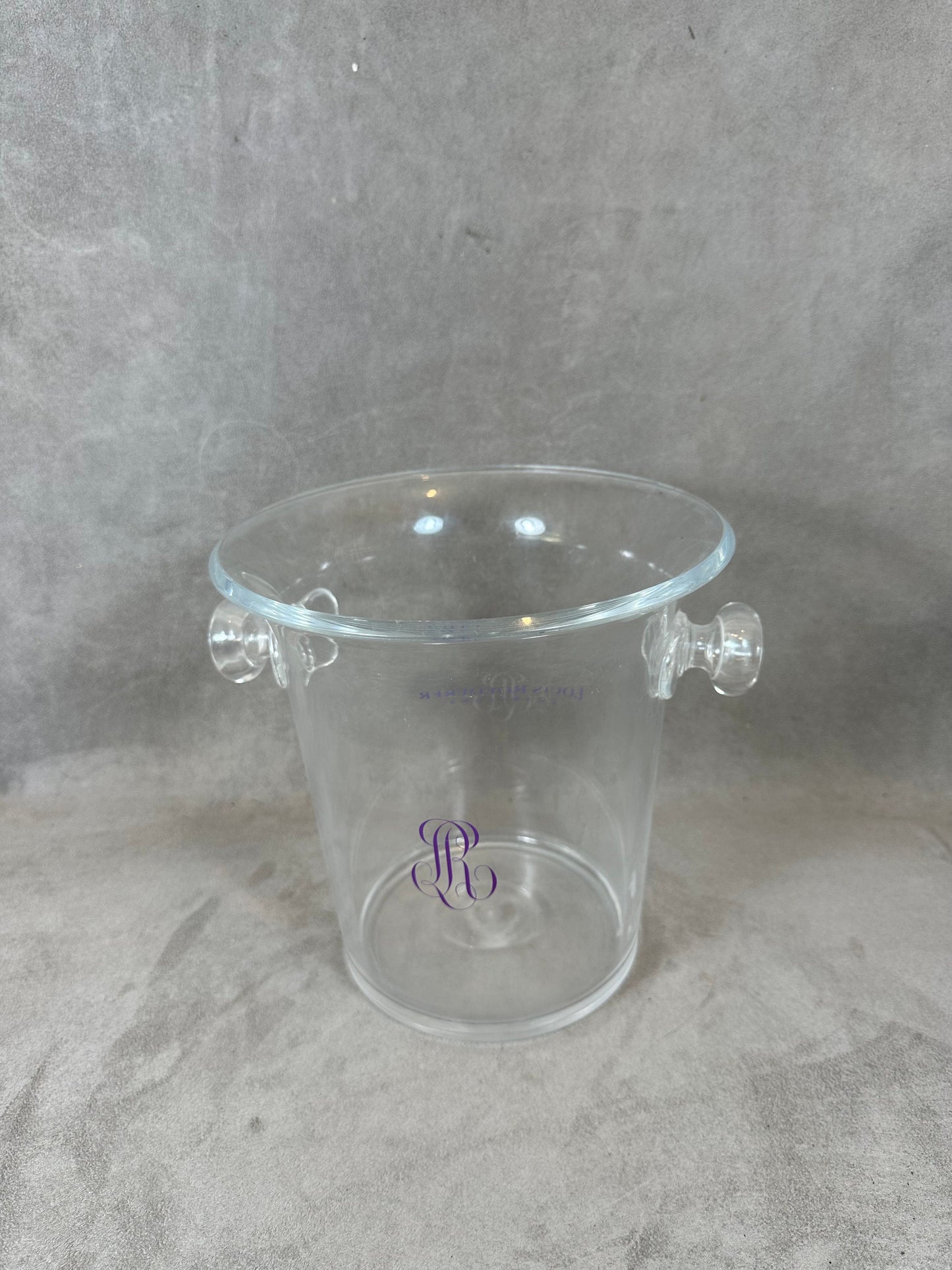 Seau à Champagne en plastique transparent Champagne Roederer Reims Années 1990