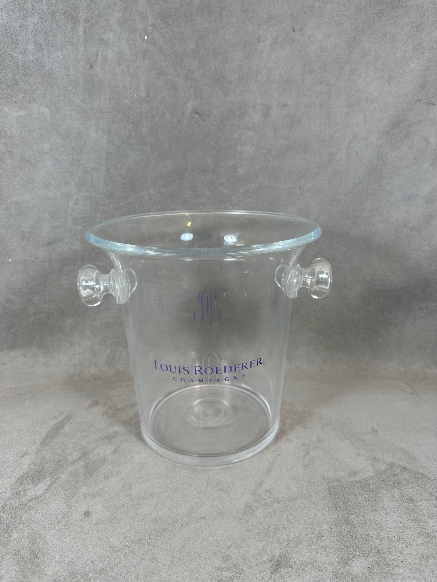 Seau à Champagne en plastique transparent Champagne Roederer Reims Années 1990