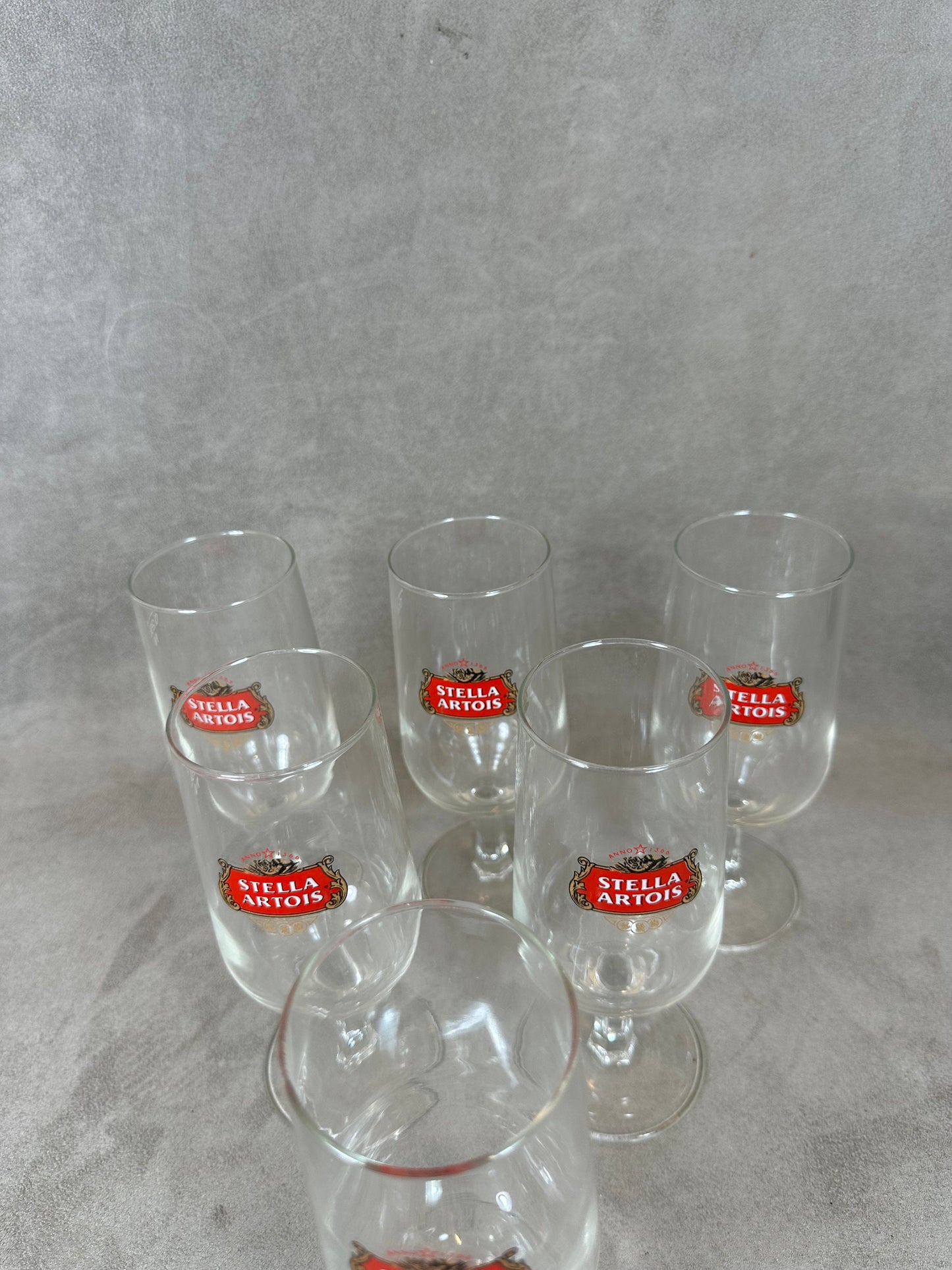 Set mit 6 Vintage-Biergläsern aus Stella Artois-Glas