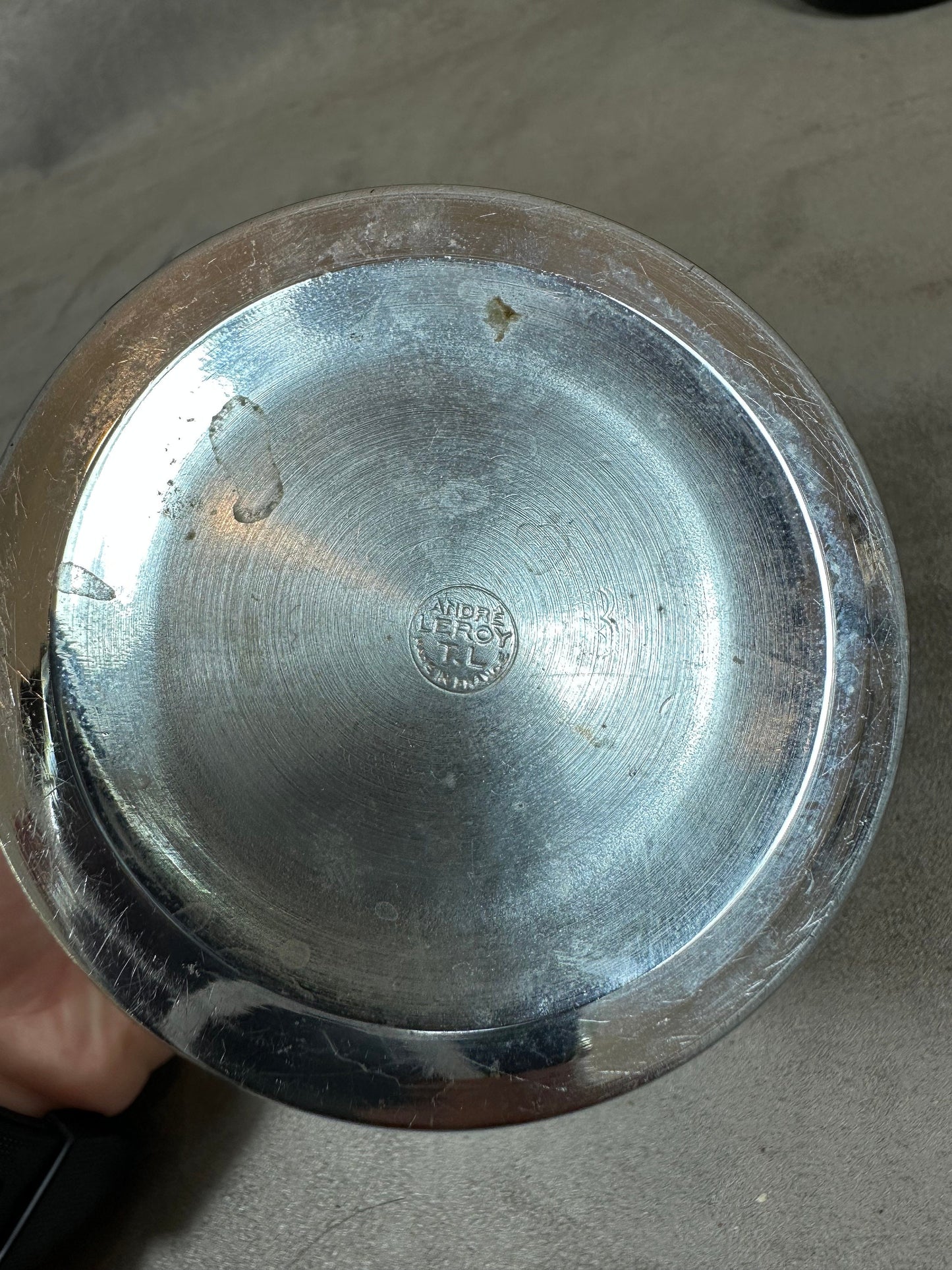 Seau à glaçons en inox par André Leroy Made in France Années 1970