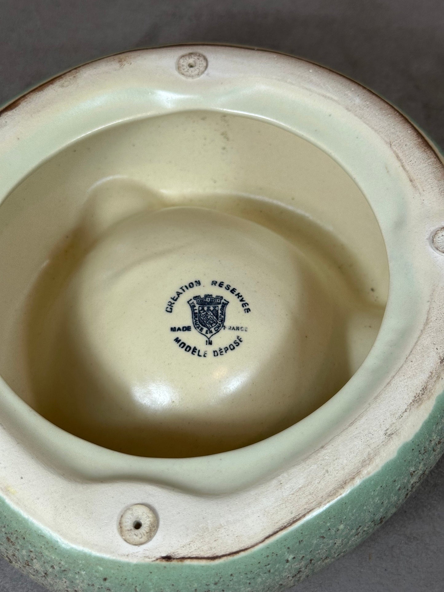 RARE Cendrier XXL en céramique Champagne IRROY Reims Made in France Années 1990