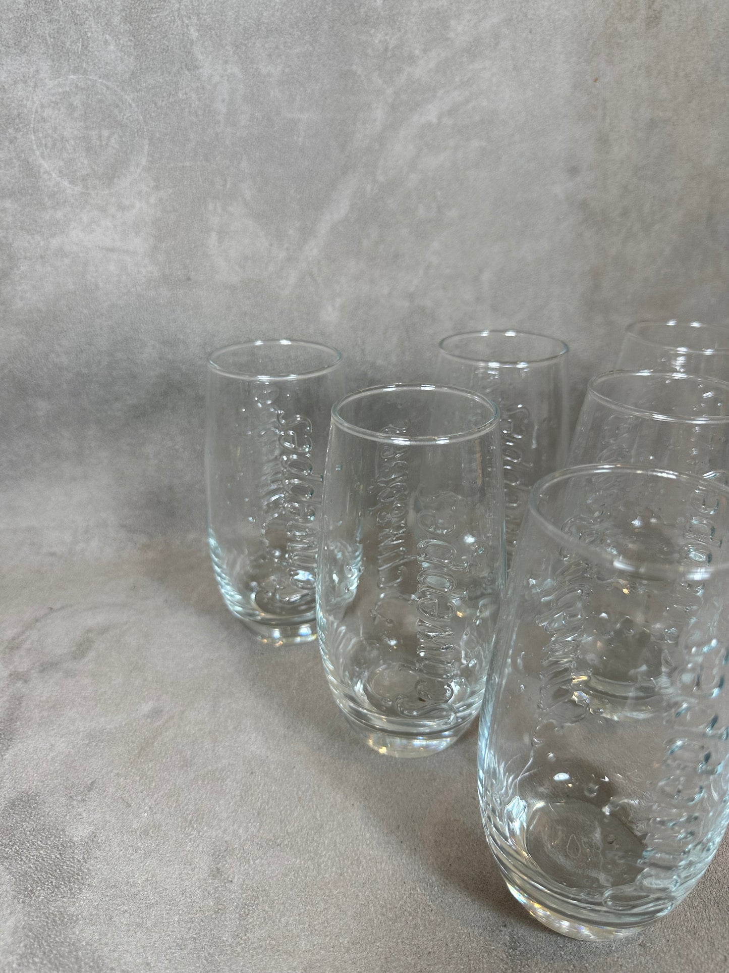 Set Schweppes de 6 verres vintage made in France Années 1980