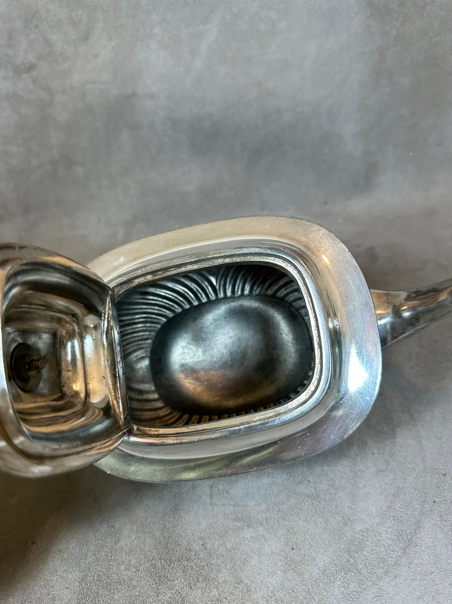 Théière en Métal Argenté, Poinçon d'Orfèvre, Made in England, Vintage 1900