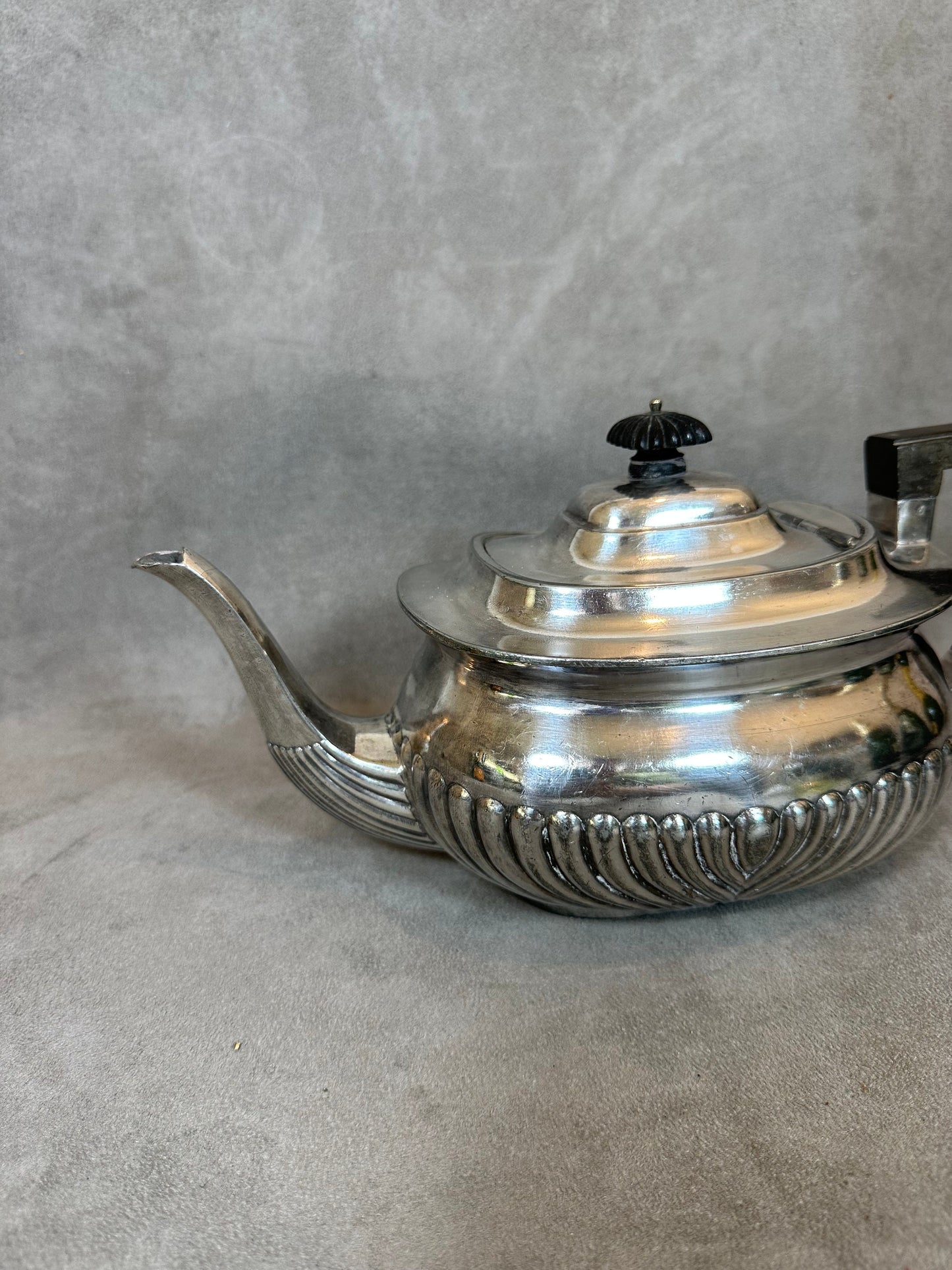 Théière en Métal Argenté, Poinçon d'Orfèvre, Made in England, Vintage 1900