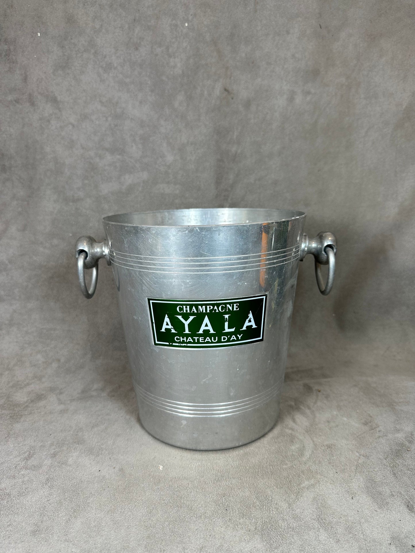 Seau à champagne Ayala en métal Made in France Années 1970